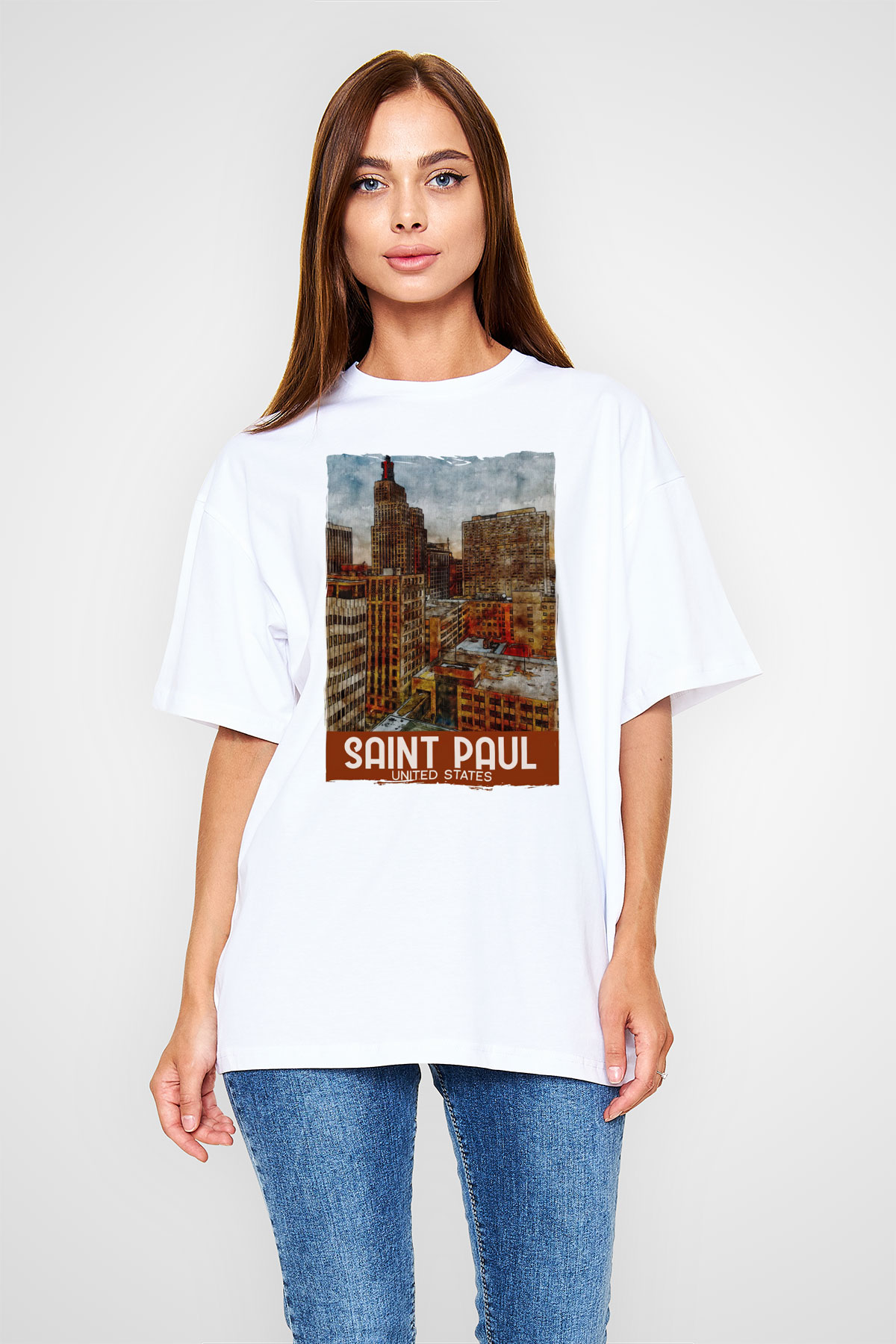 Aziz Paul Katedrali Beyaz Oversize Tişört Oversize T-shirt - TişörtFabrikası