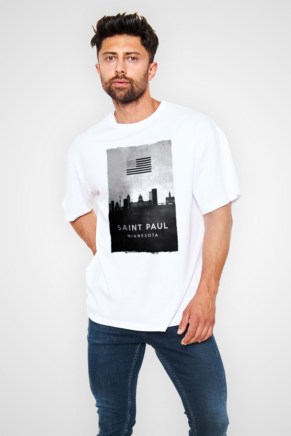 Aziz Paul Katedrali Beyaz Oversize Tişört Oversize T-shirt - TişörtFabrikası