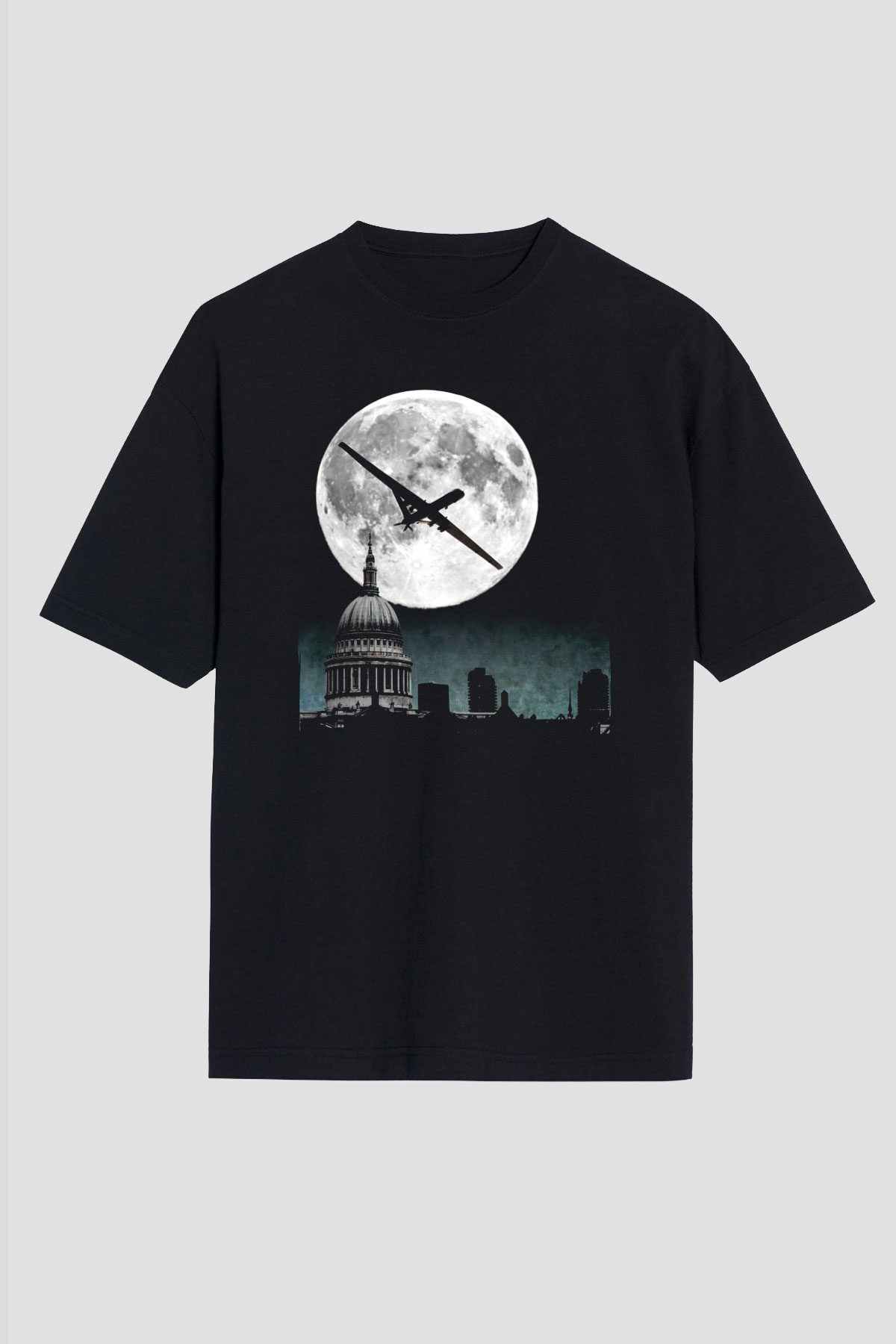 Aziz Paul Katedrali Siyah Oversize Tişört Oversize T-shirt - TişörtFabrikası