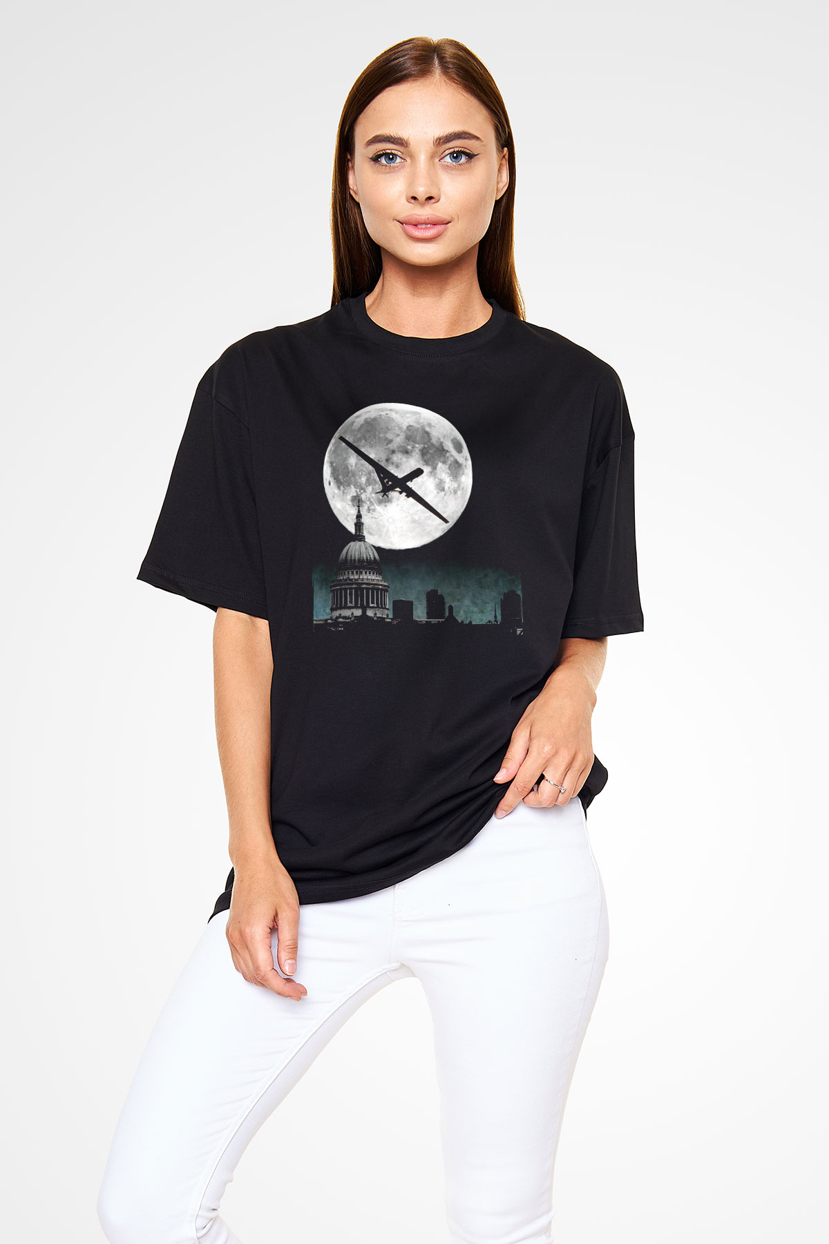 Aziz Paul Katedrali Siyah Oversize Tişört Oversize T-shirt - TişörtFabrikası