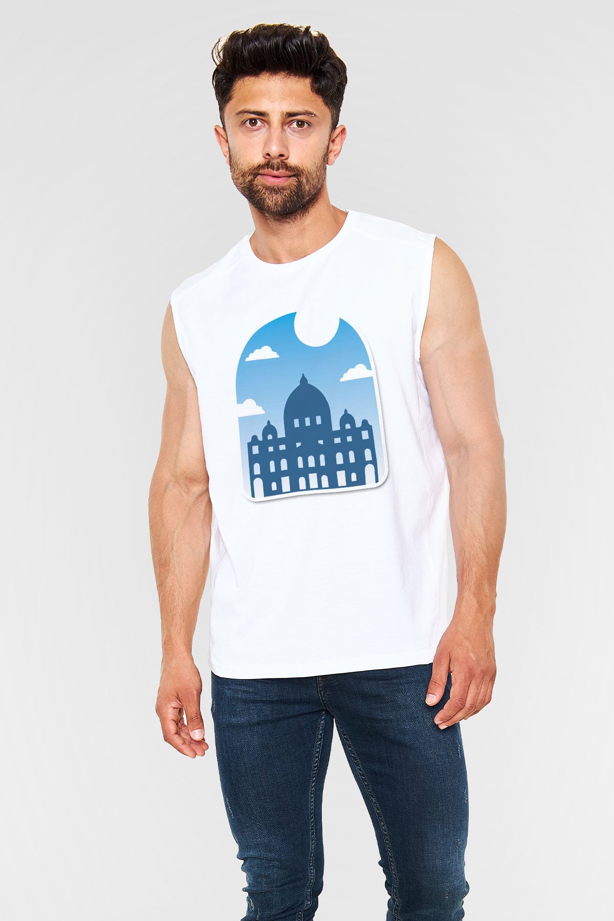 Aziz Petrus Bazilikası Beyaz Unisex Kolsuz Tişört