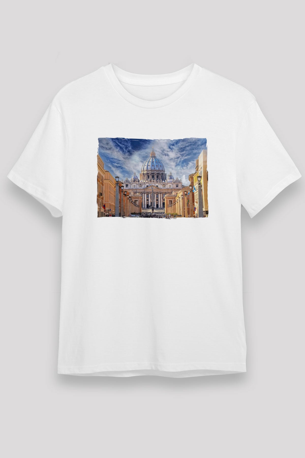 Aziz Petrus Bazilikası Beyaz Unisex Tişört T-Shirt - TişörtFabrikası