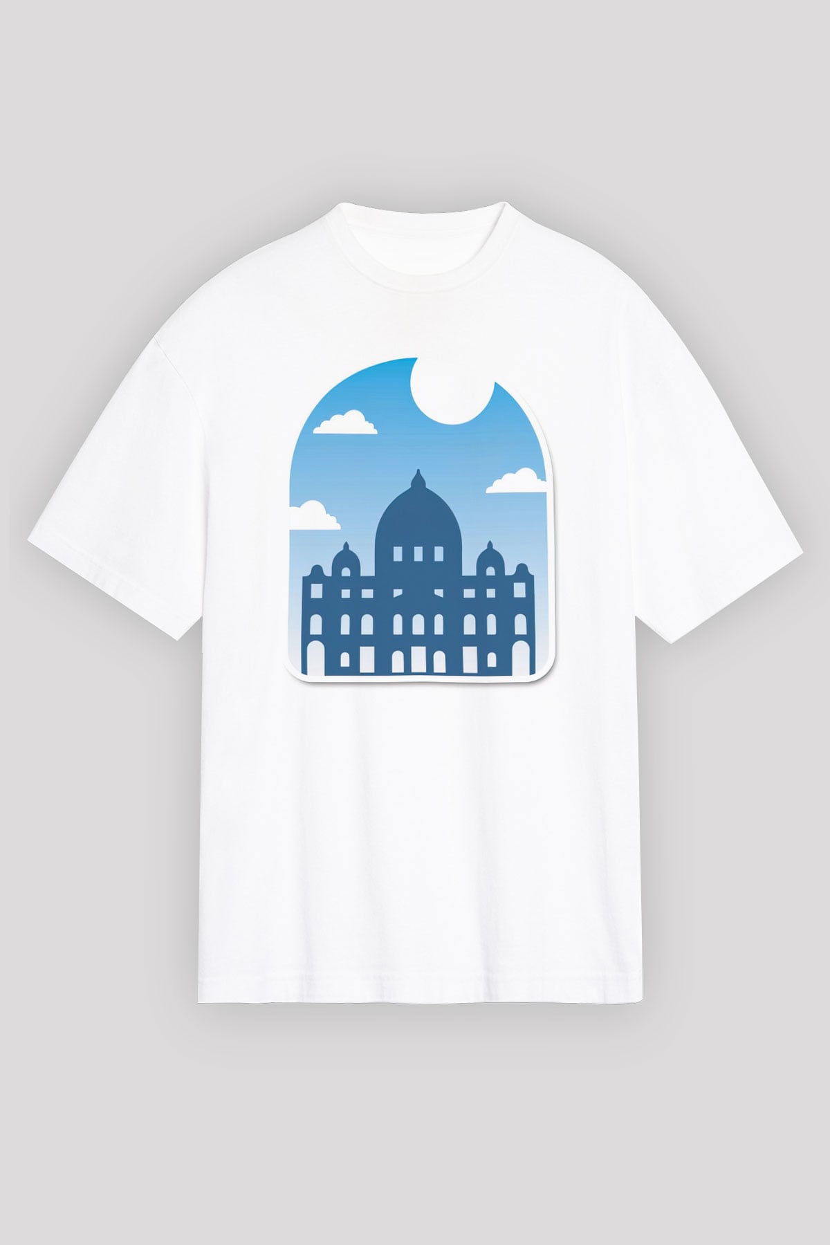 Aziz Petrus Bazilikası Beyaz Oversize Tişört Oversize T-shirt - TişörtFabrikası