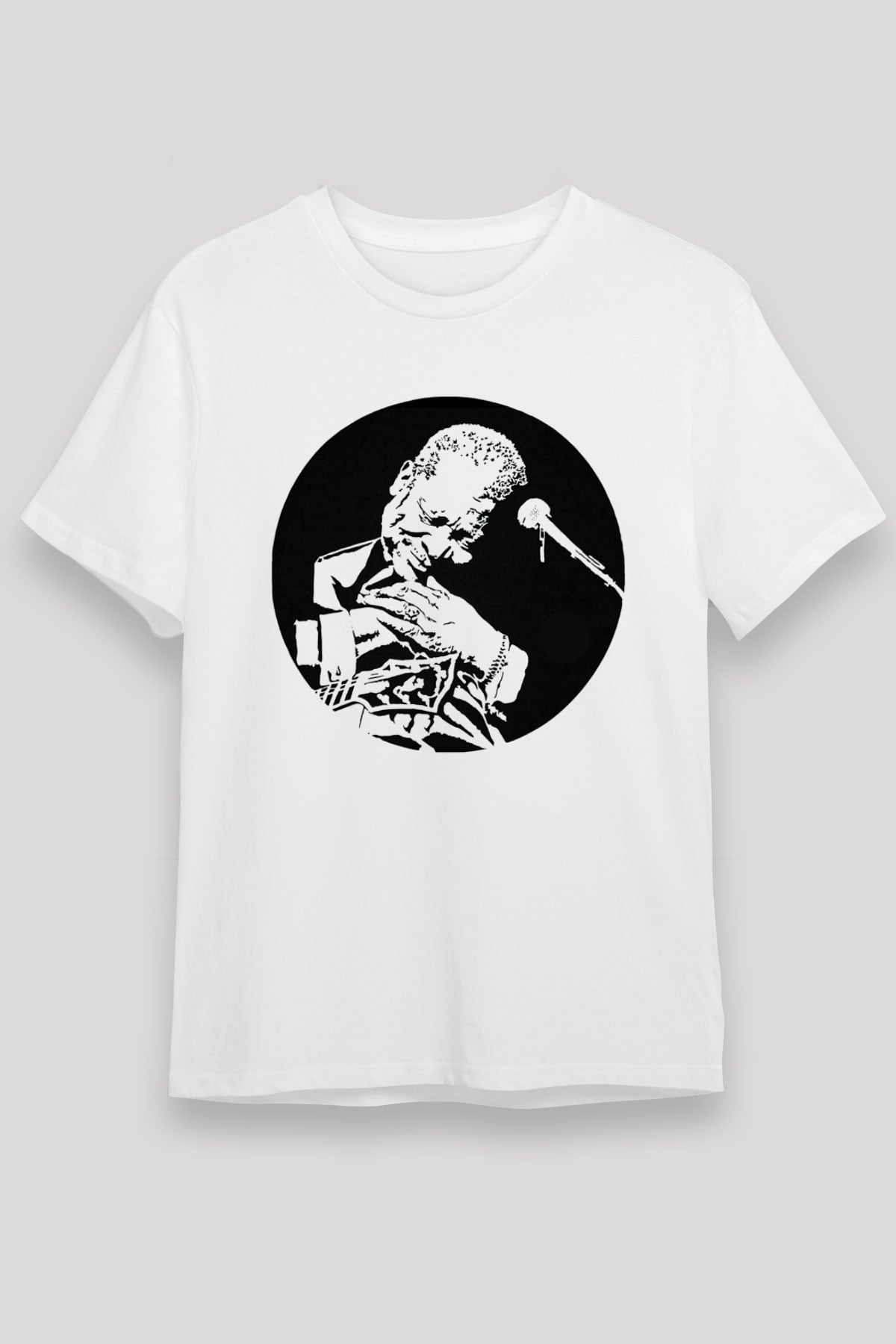 B.B. King Beyaz Unisex Tişört T-Shirt - TişörtFabrikası