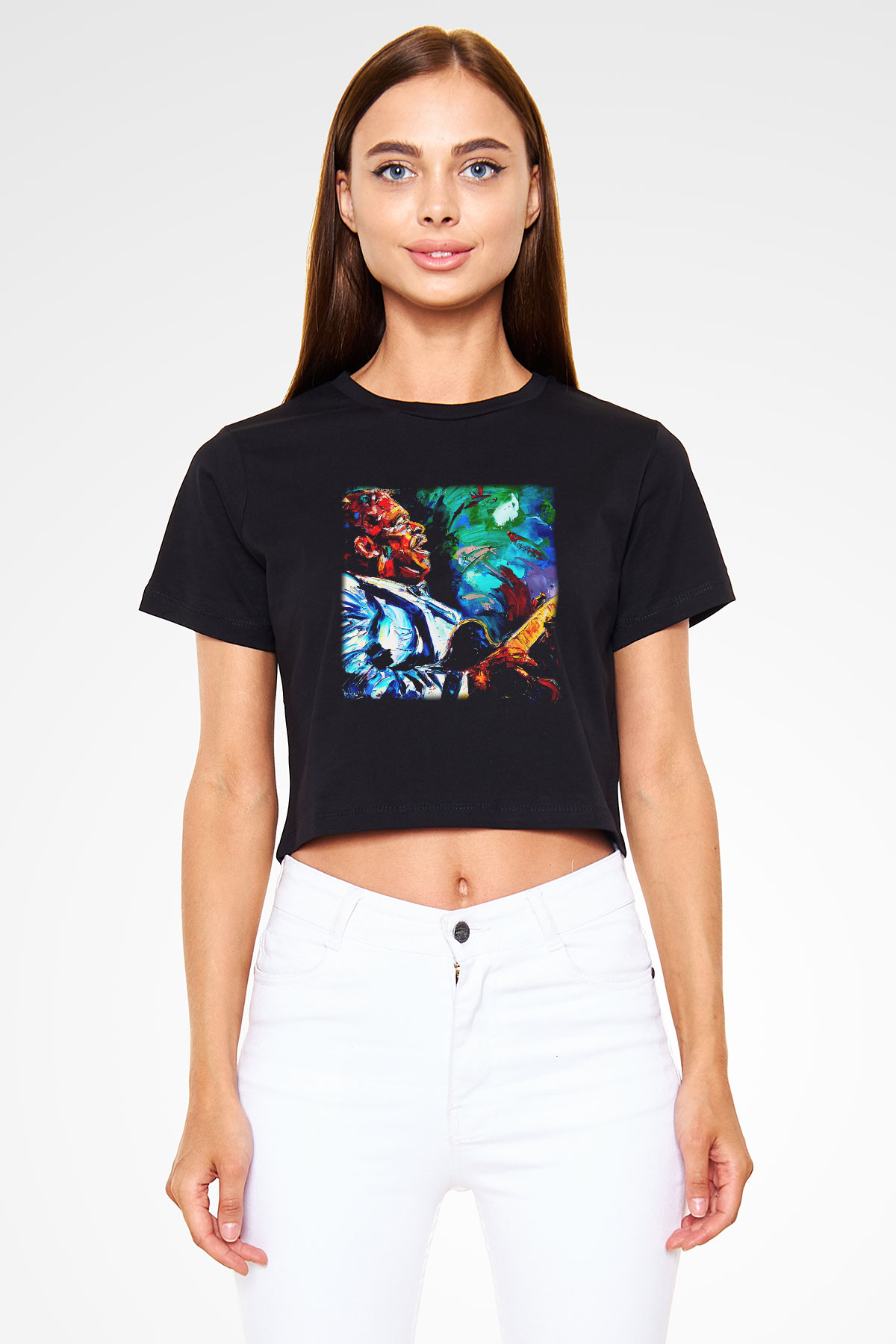 B.B. King Siyah Crop Top Tişört