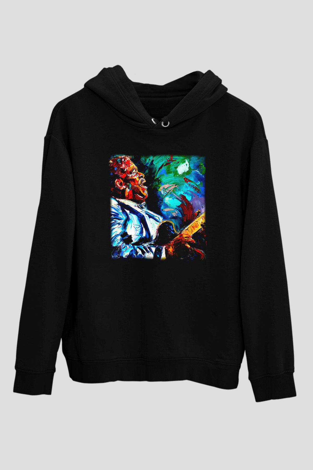B.B. King Siyah Unisex Hoodie