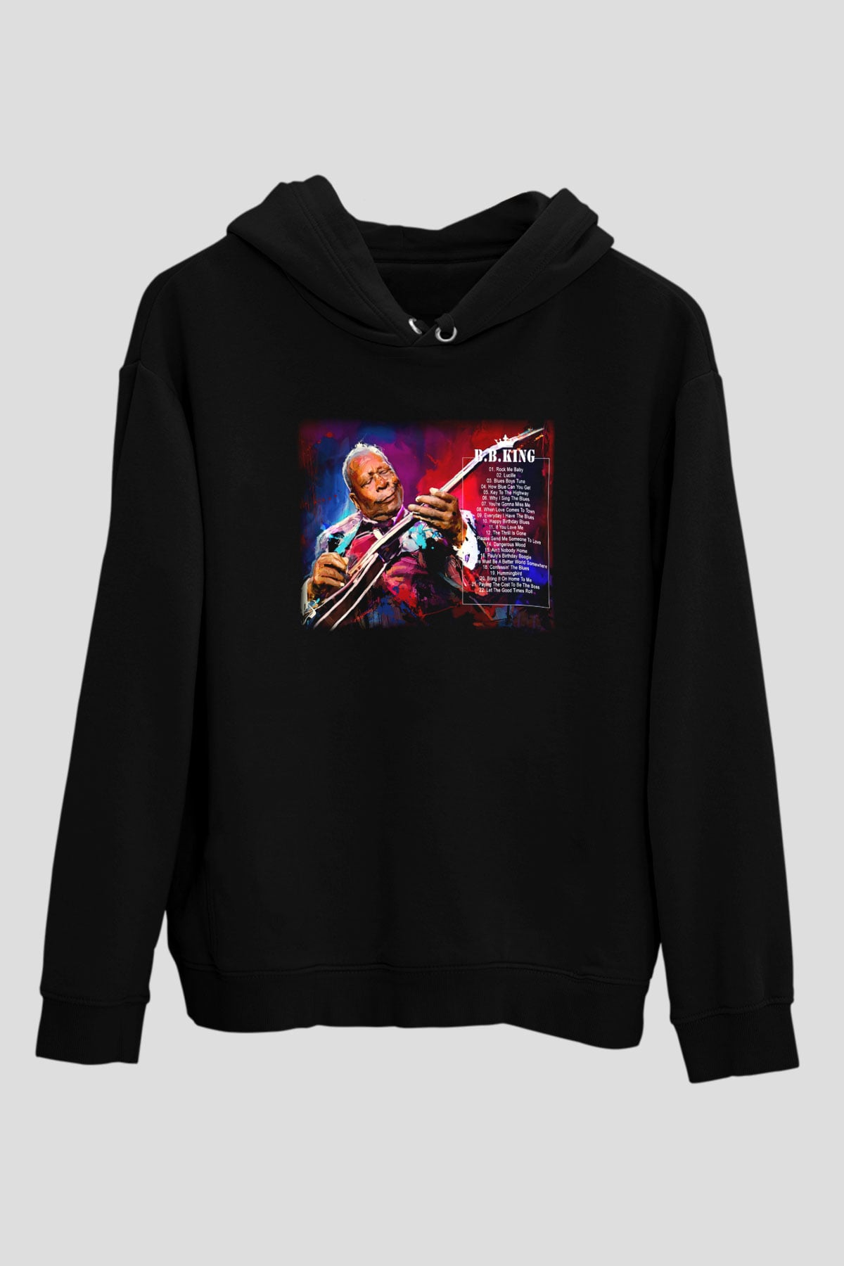 B.B. King Siyah Unisex Hoodie