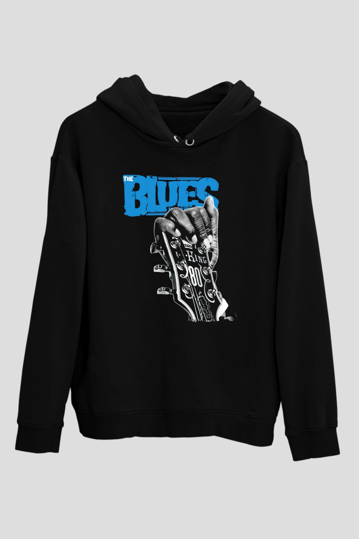 B.B. King Siyah Unisex Kapüşonlu Sweatshirt