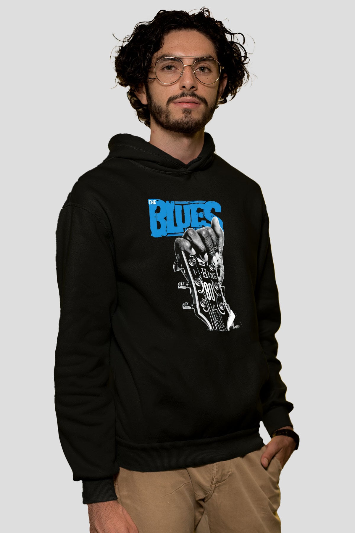 B.B. King Siyah Unisex Kapüşonlu Sweatshirt