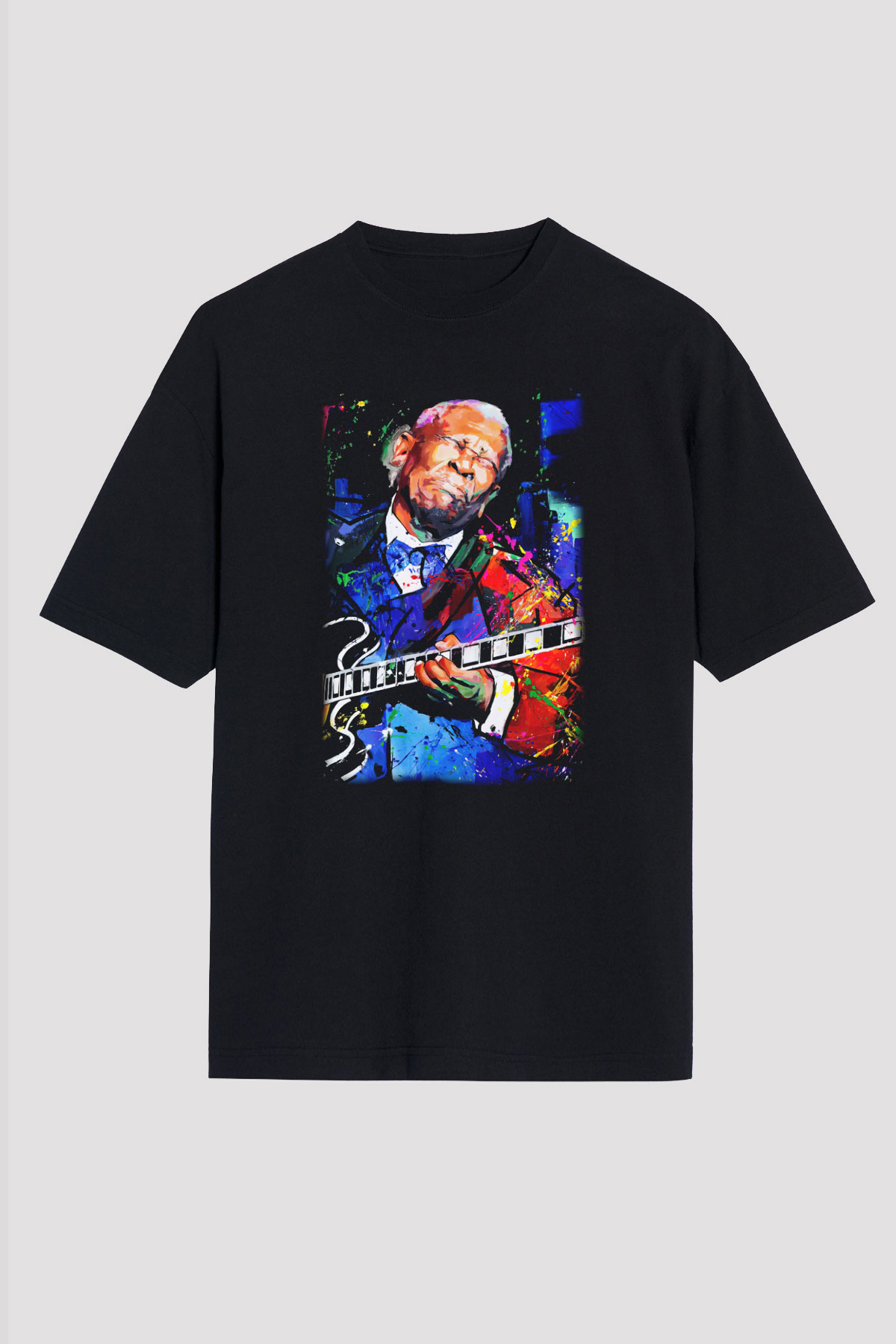B.B. King Siyah Unisex Oversize Tişört T-Shirt