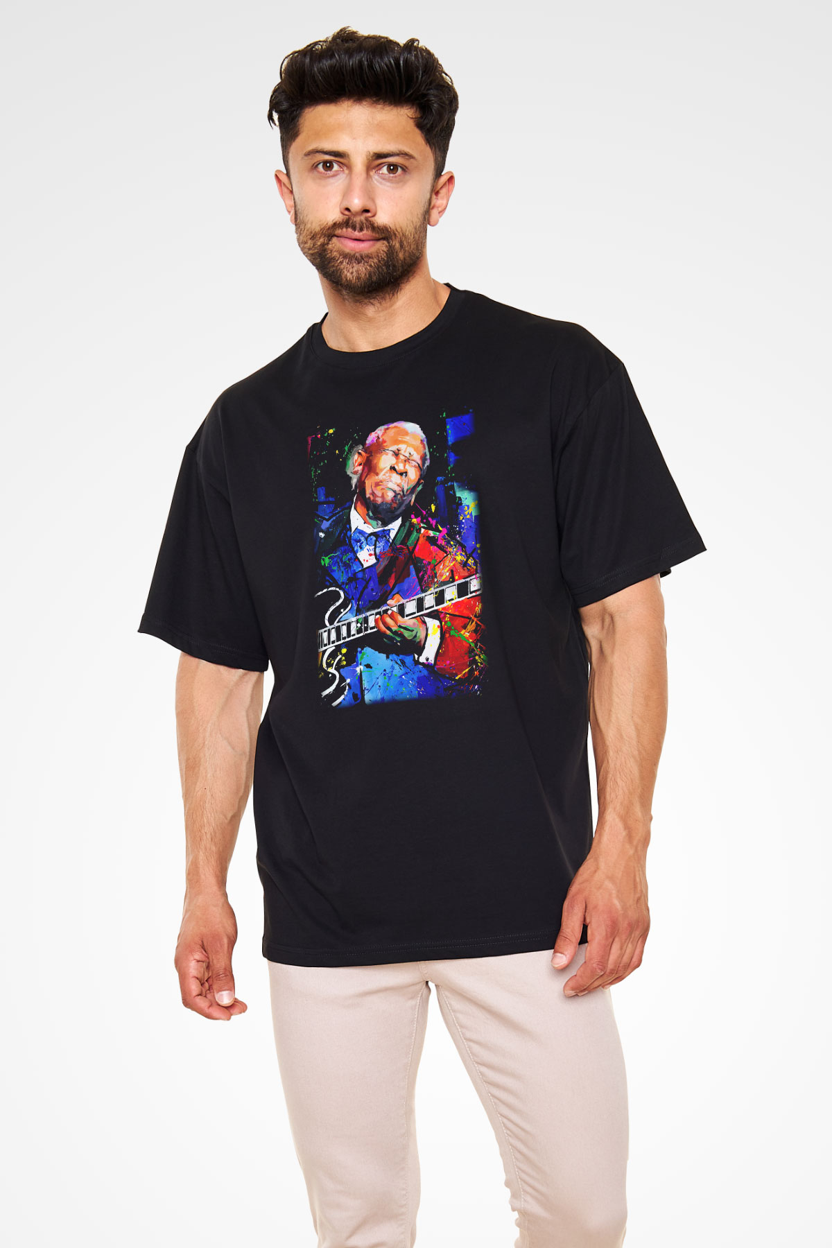 B.B. King Siyah Unisex Oversize Tişört T-Shirt