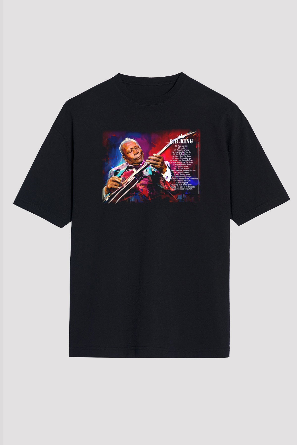 B.B. King Siyah Unisex Oversize Tişört T-Shirt