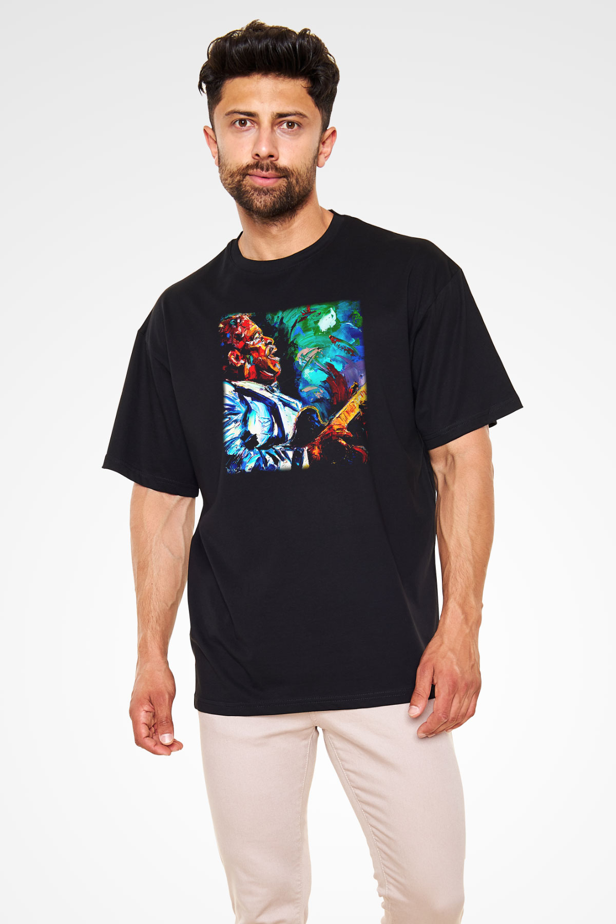 B.B. King Siyah Unisex Oversize Tişört T-Shirt