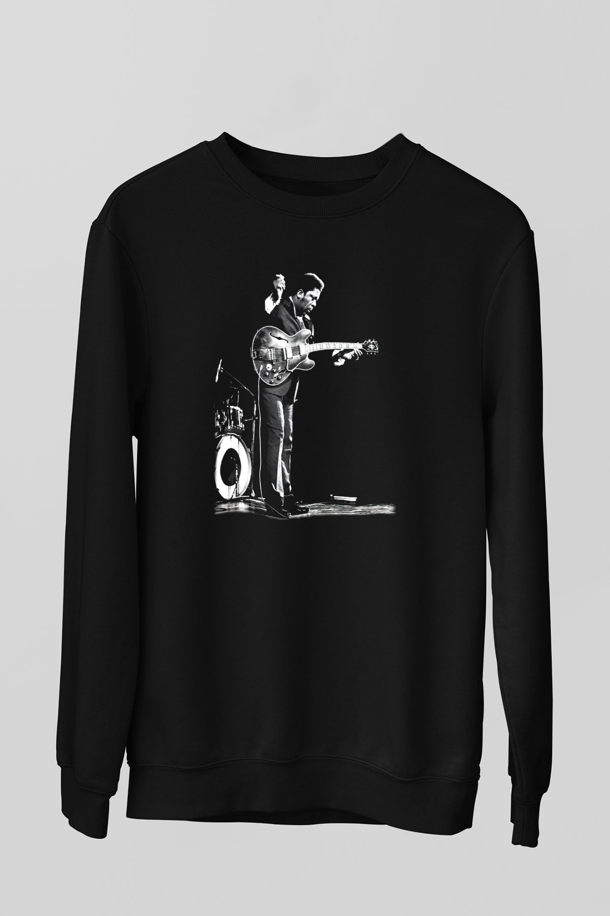 B.B. King Siyah Unisex Sweatshirt