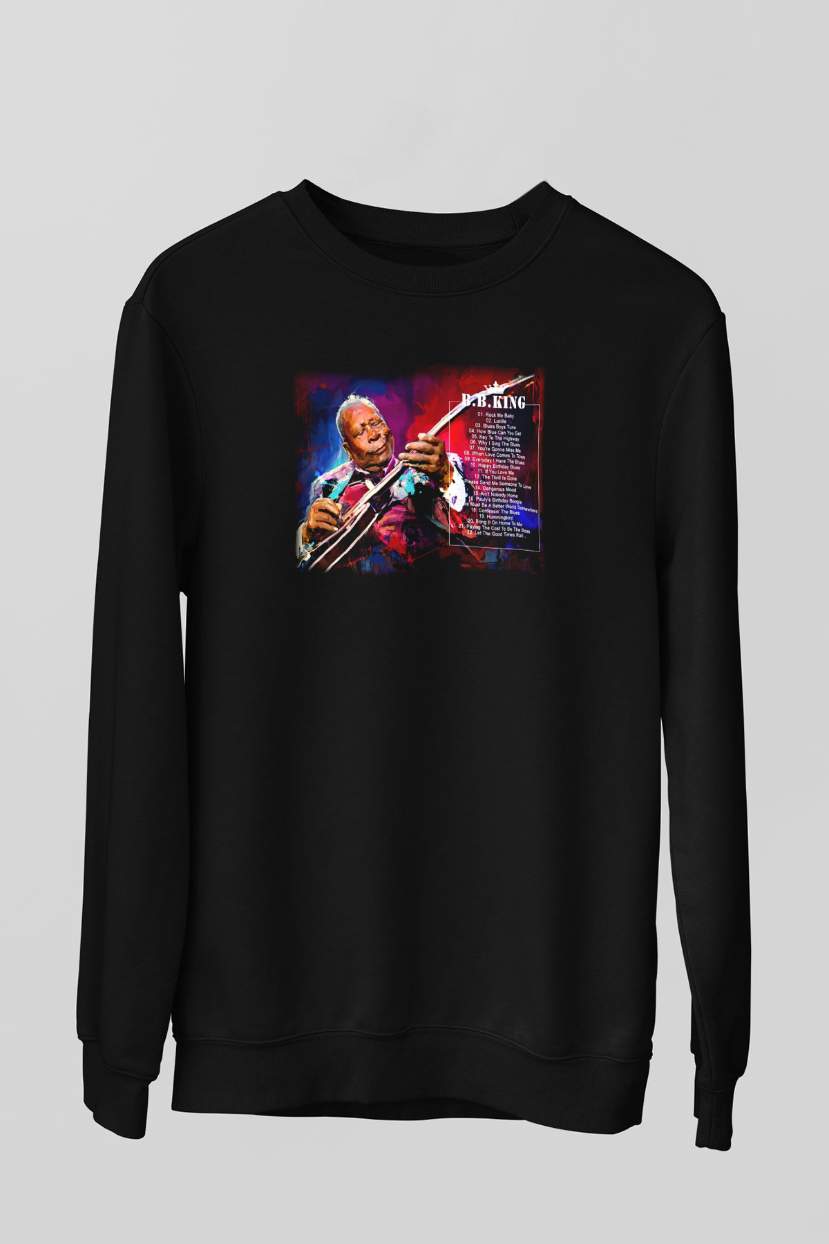 B.B. King Siyah Unisex Sweatshirt