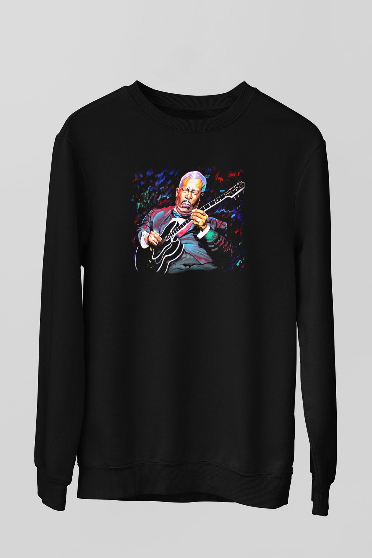 B.B. King Siyah Unisex Sweatshirt