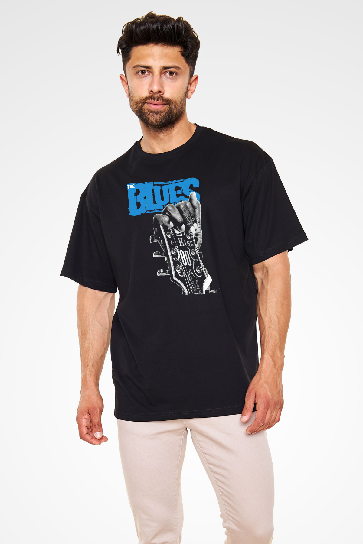 B.B. King Siyah Oversize Tişört Oversize T-shirt - TişörtFabrikası