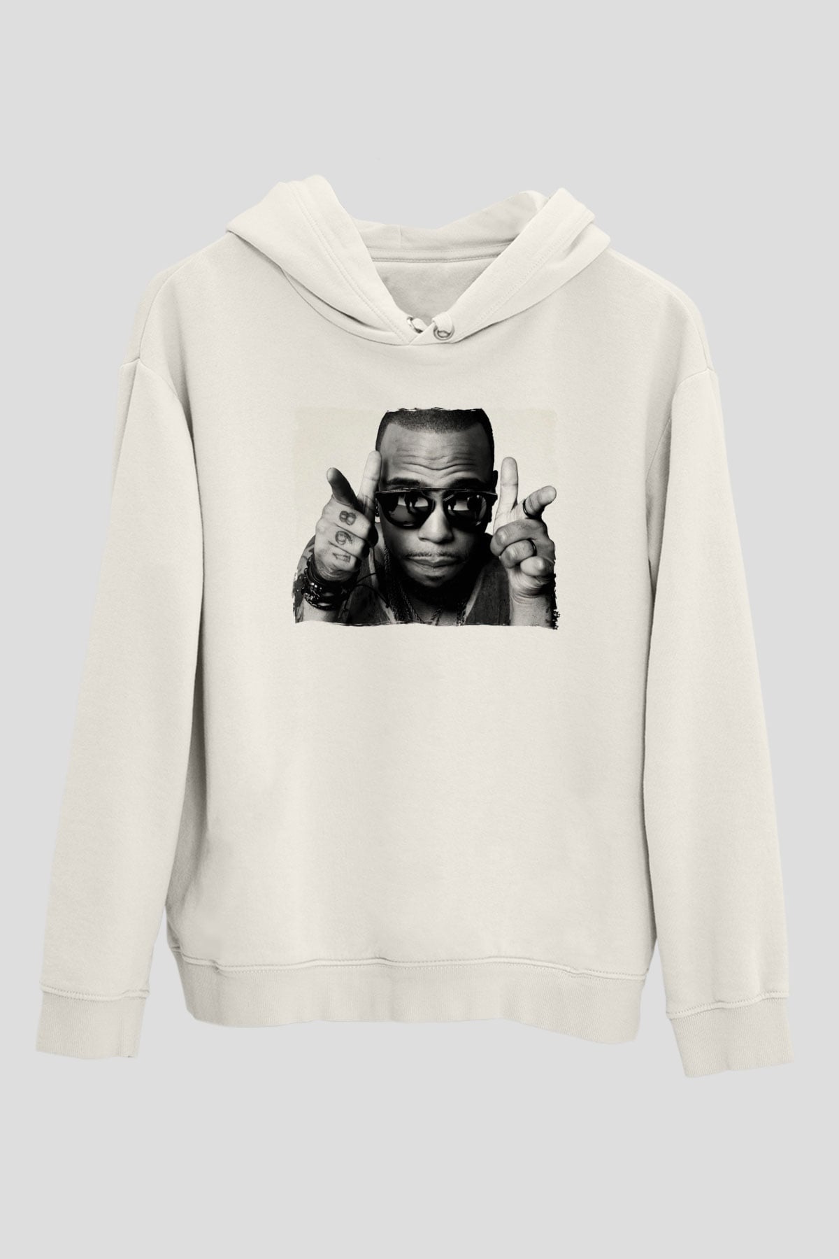B.o.B Beyaz Unisex Kapüşonlu Sweatshirt