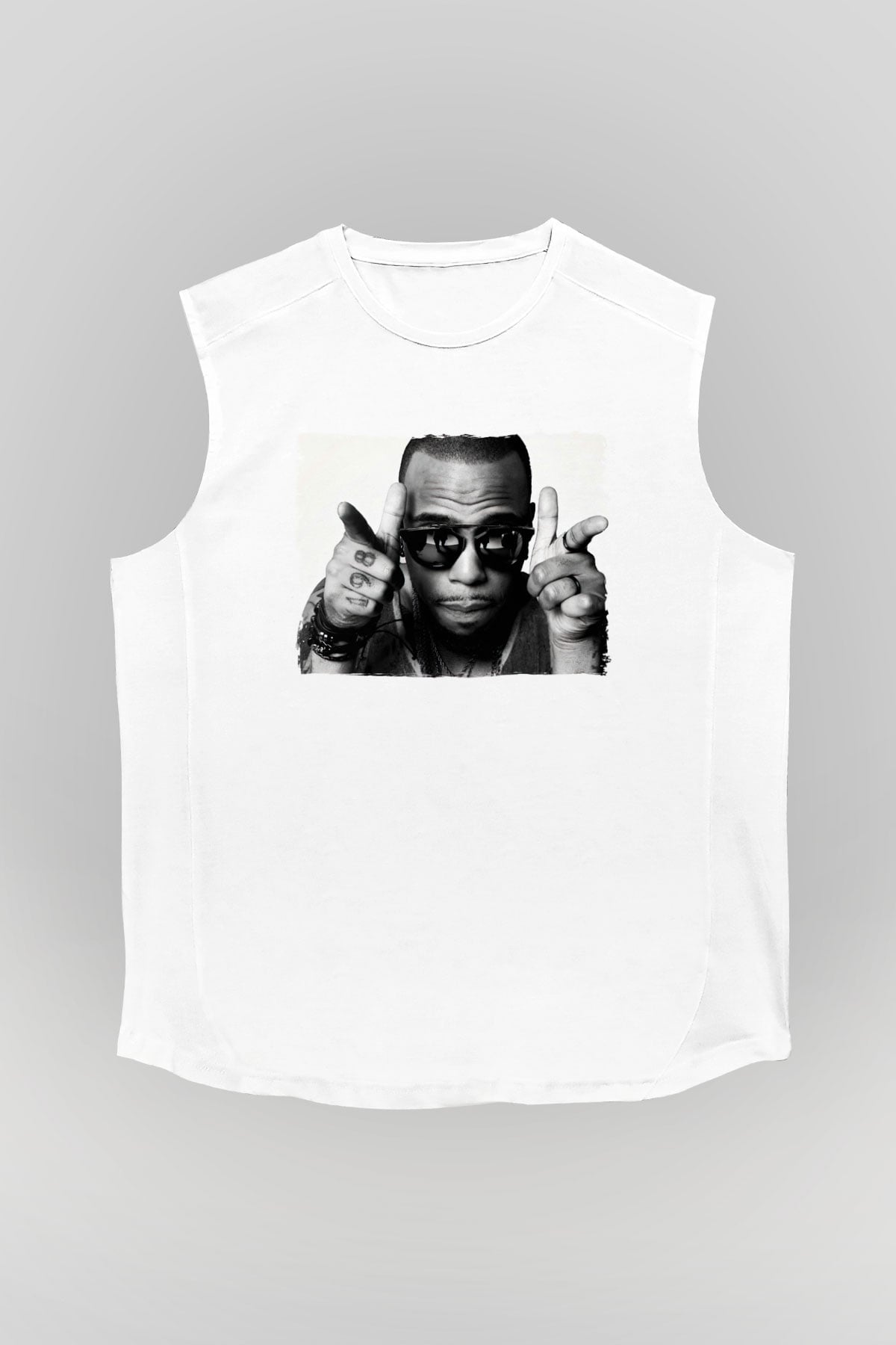 B.o.B Beyaz Unisex Kolsuz Tişört