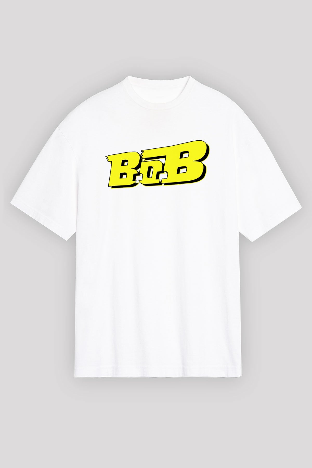 B.o.B Beyaz Unisex Oversize Tişört T-Shirt
