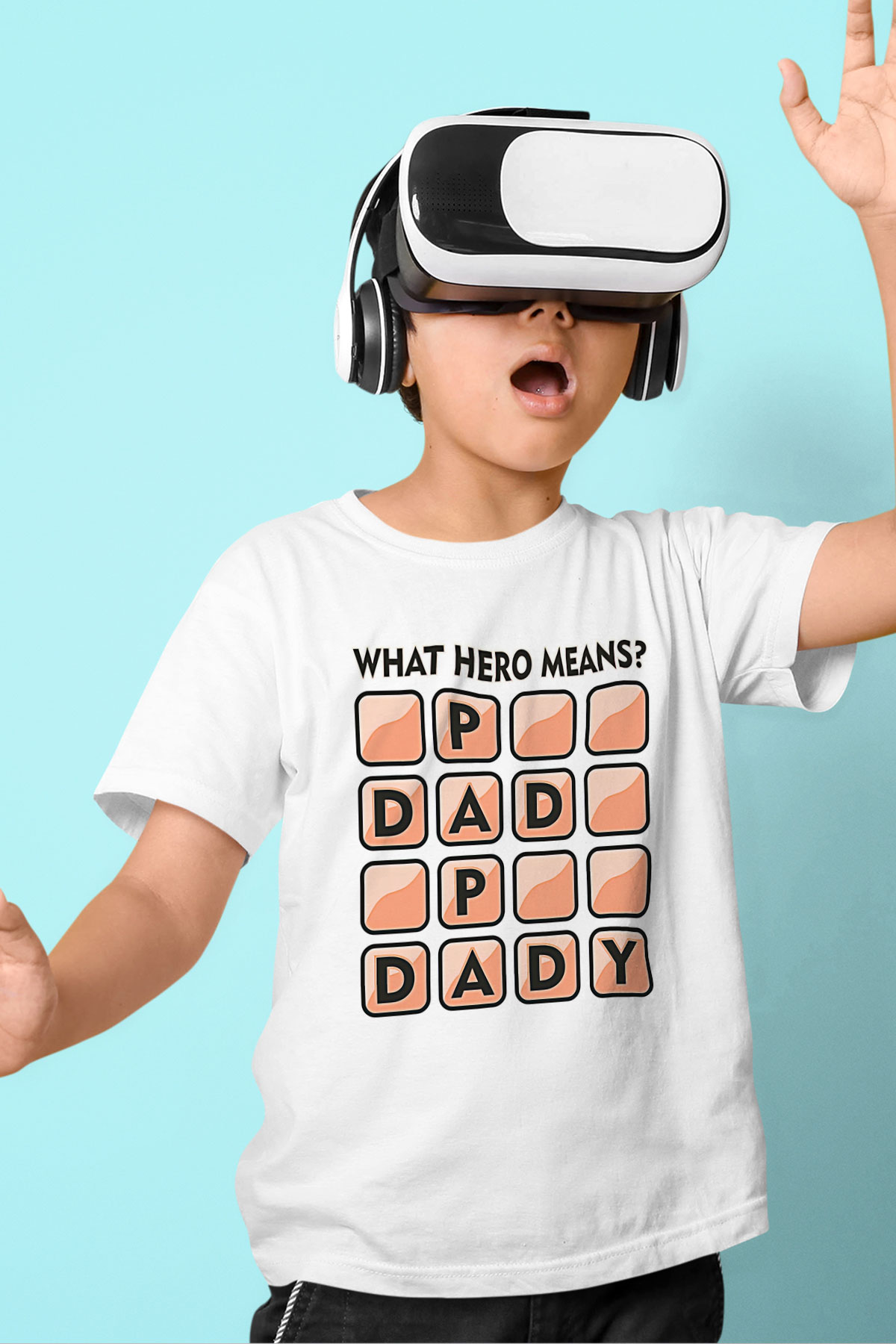 Babalar Günü Baskılı Beyaz Unisex Beyaz Çocuk Tişört - Tshirt