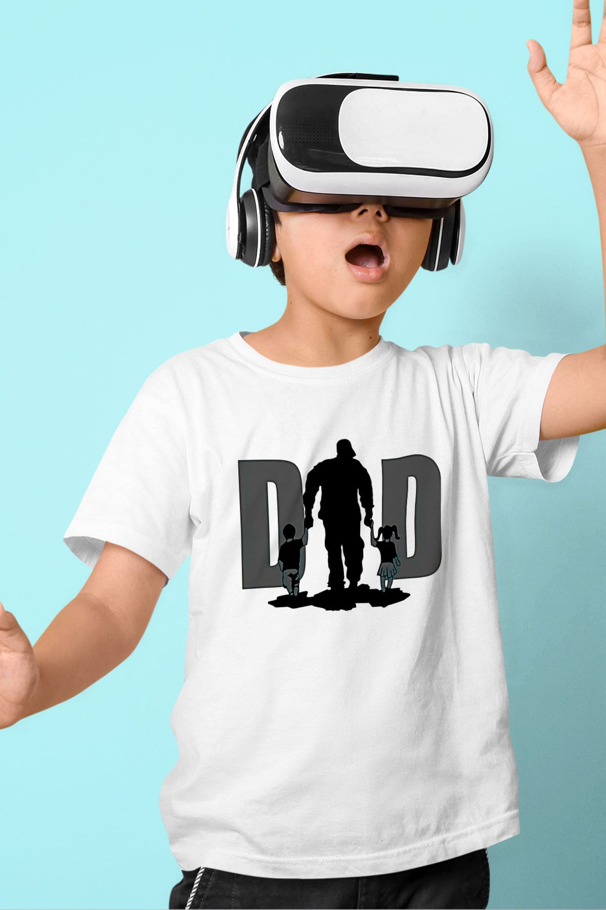 Babalar Günü Baskılı Beyaz Unisex Beyaz Çocuk Tişört - Tshirt