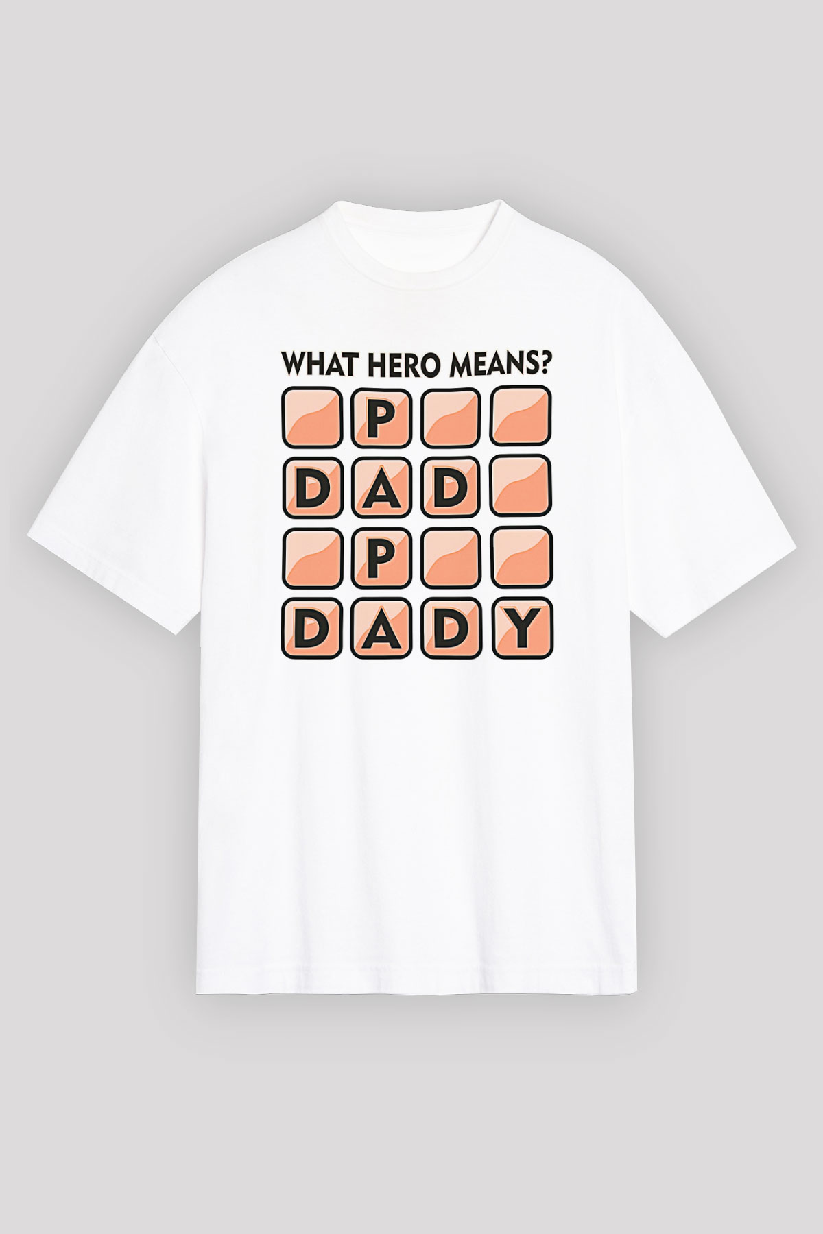 Babalar Günü Baskılı Beyaz Unisex Oversize Tişört - Tshirt