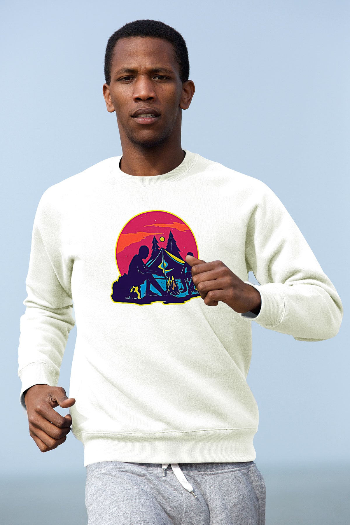 Babalar Günü Baskılı Beyaz Unisex Sweatshirt