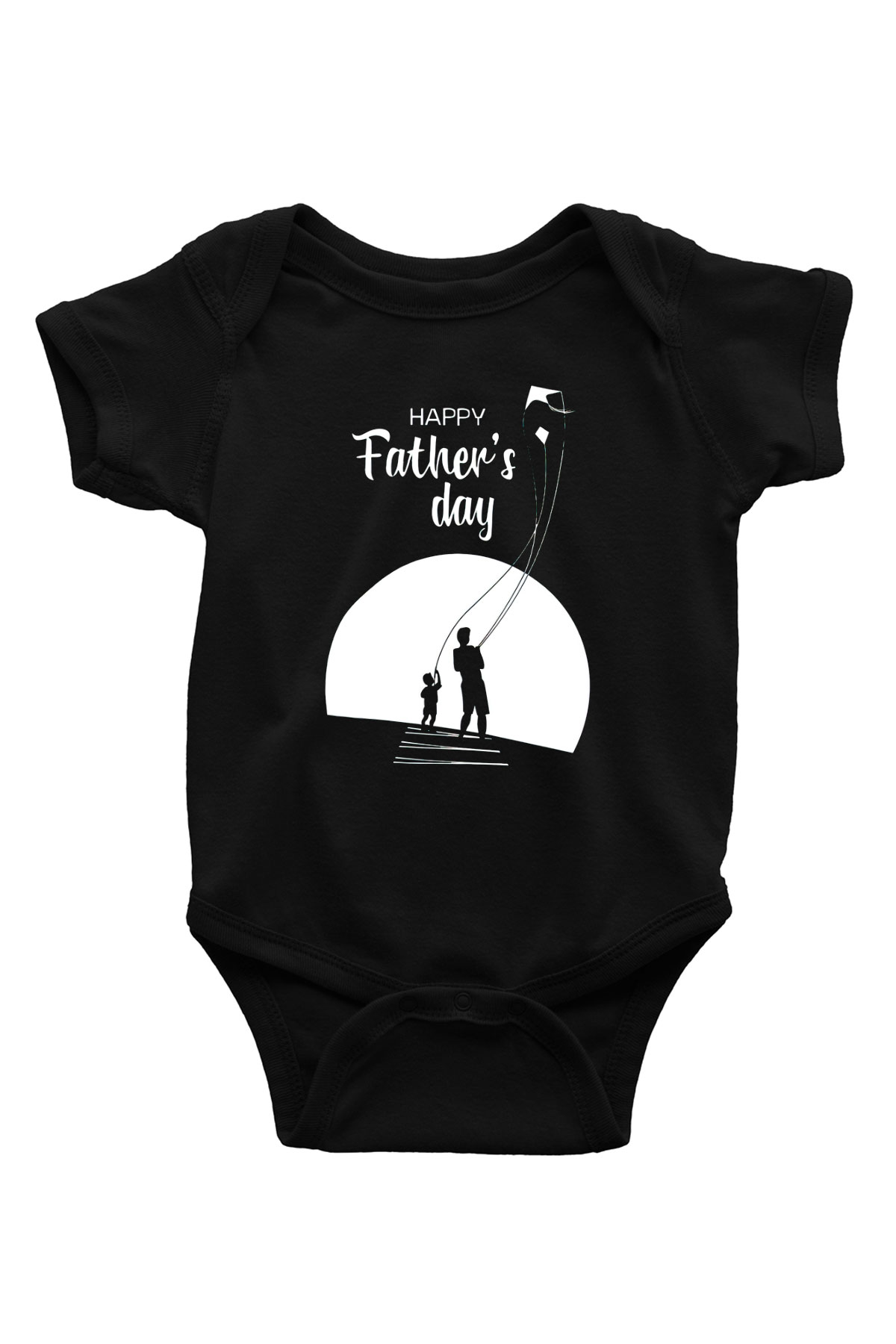 Babalar Günü Baskılı Unisex Siyah Bebek Body - Zıbın
