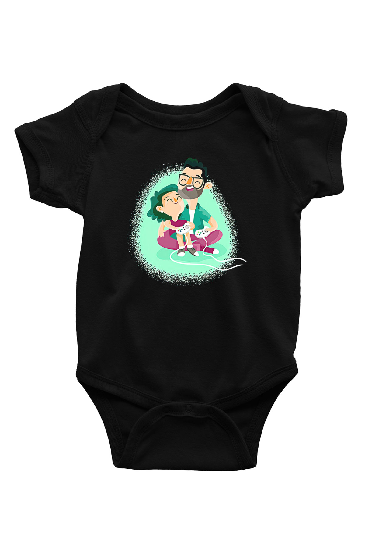 Babalar Günü Baskılı Unisex Siyah Bebek Body - Zıbın