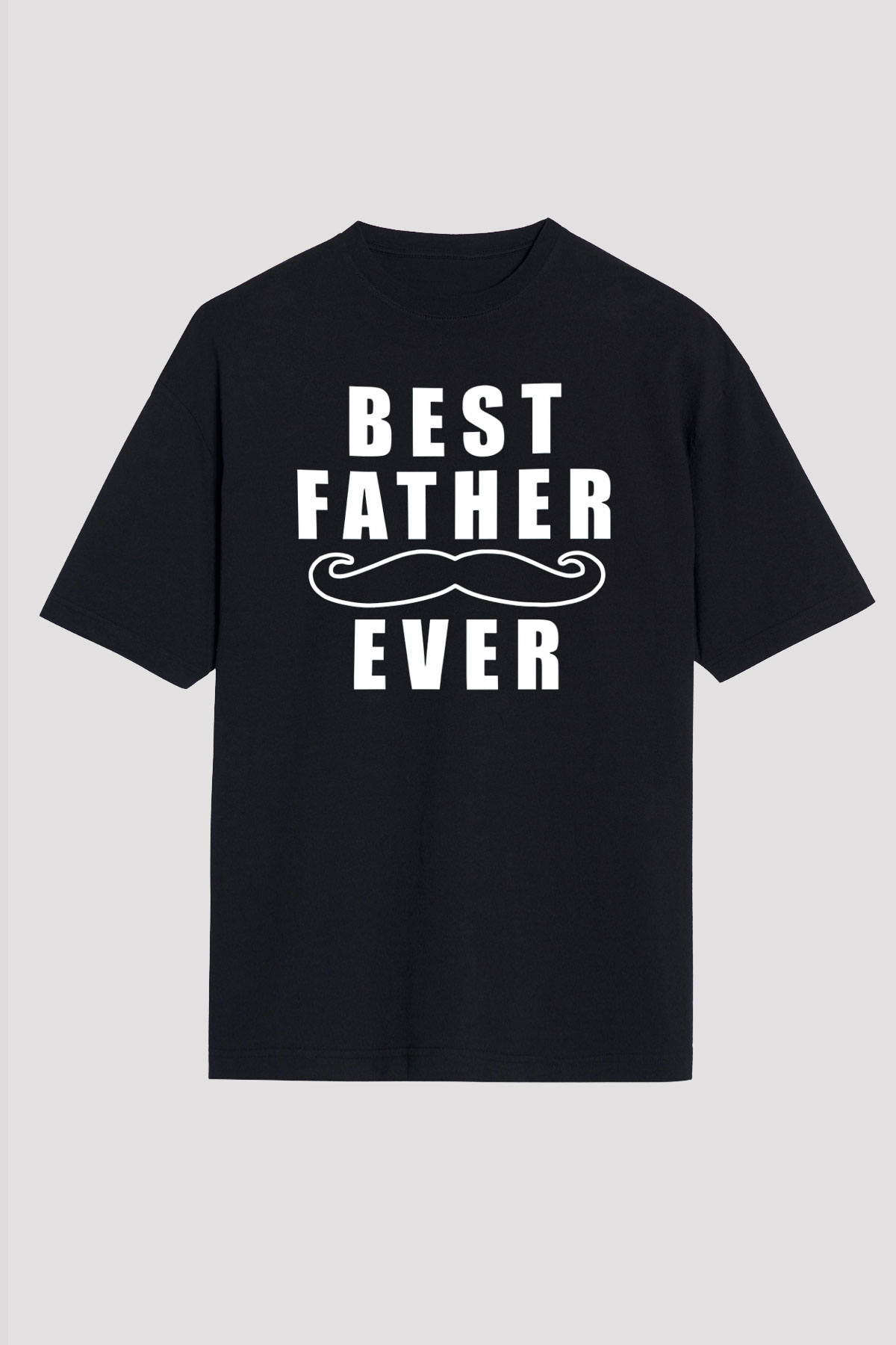 Babalar Günü Baskılı Unisex Siyah Oversize Tişört - Tshirt