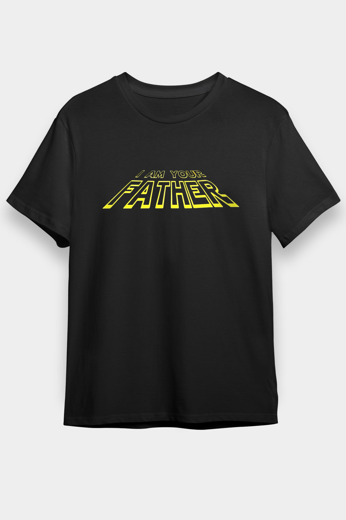 Babalar Günü Baskılı Unisex Siyah Tişört - Tshirt