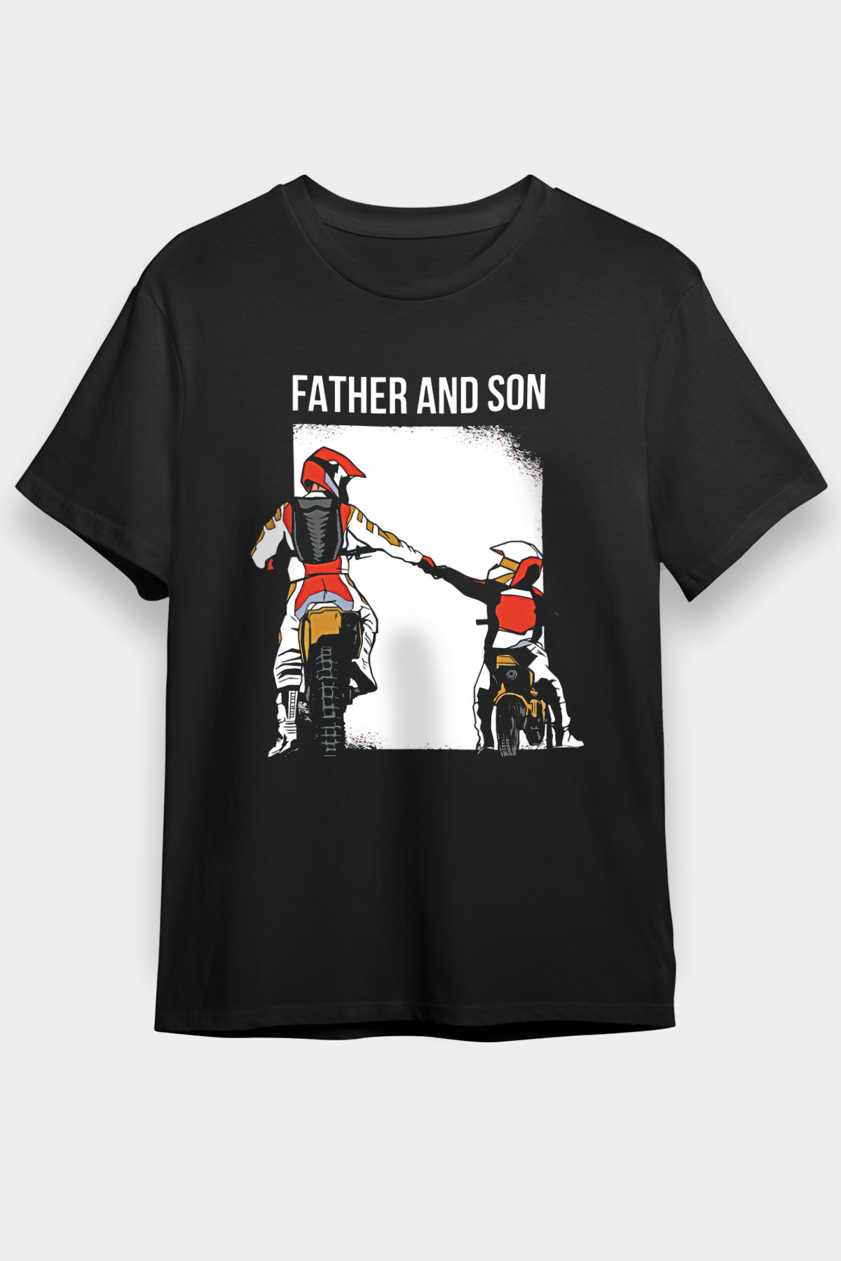 Babalar Günü Baskılı Unisex Siyah Tişört - Tshirt