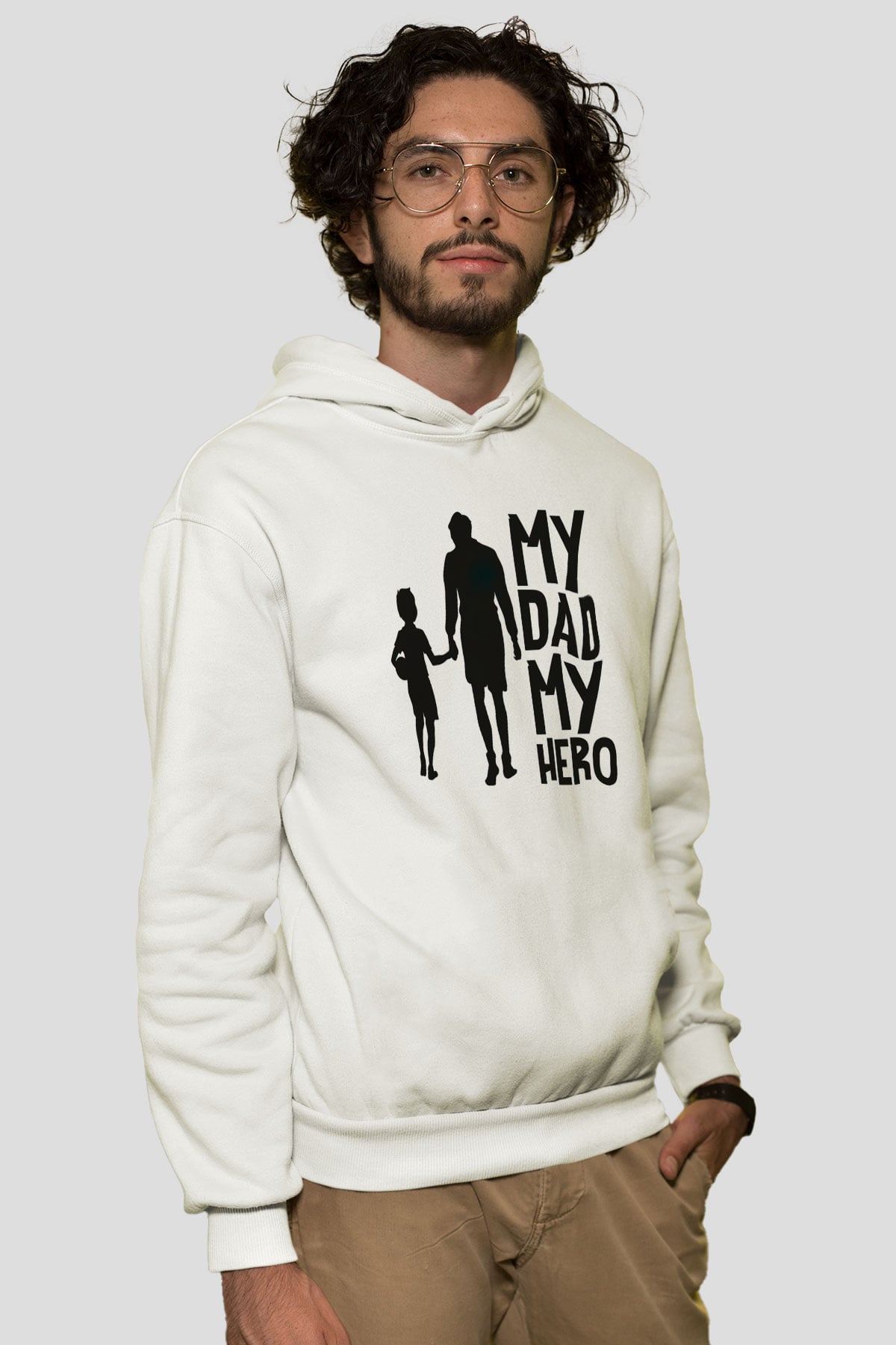 Babalar Günü Beyaz Unisex Hoodie