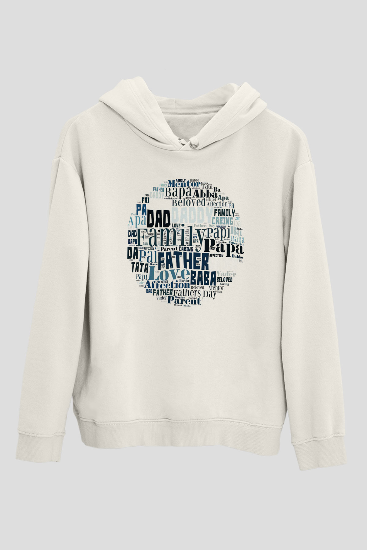 Babalar Günü Beyaz Unisex Kapşonlu Sweatshirt