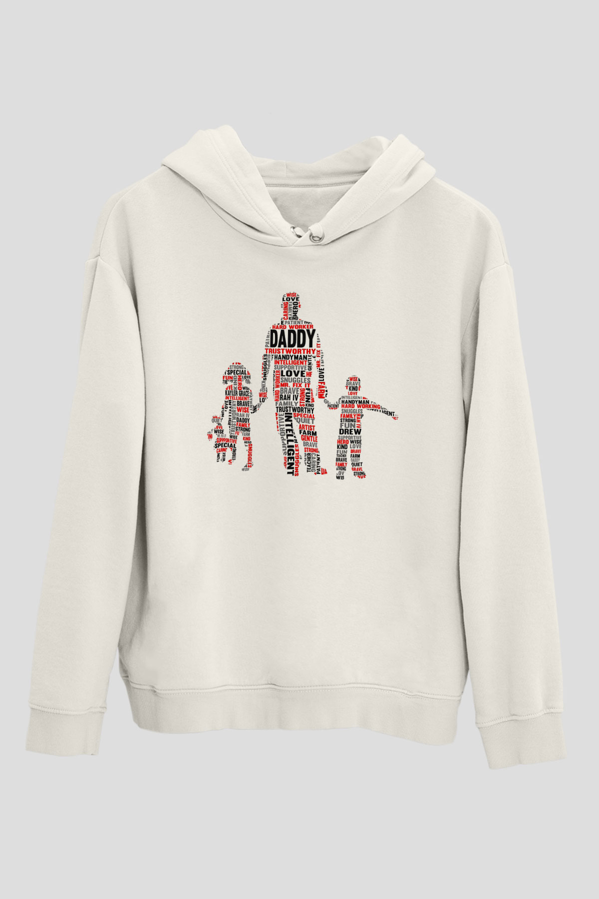 Babalar Günü Beyaz Unisex Kapşonlu Sweatshirt