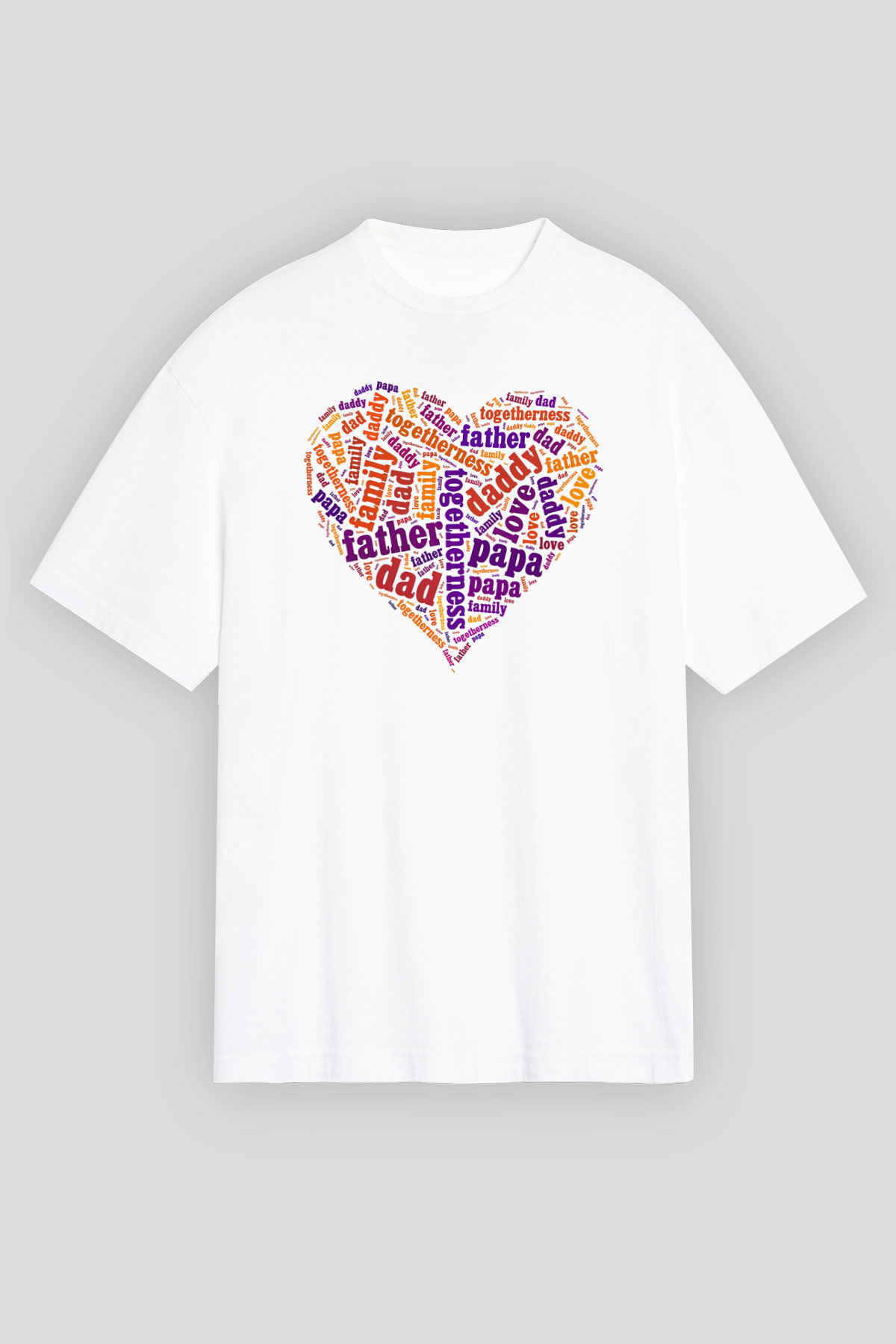 Babalar Günü Beyaz Unisex Oversize Tişört T-Shirt