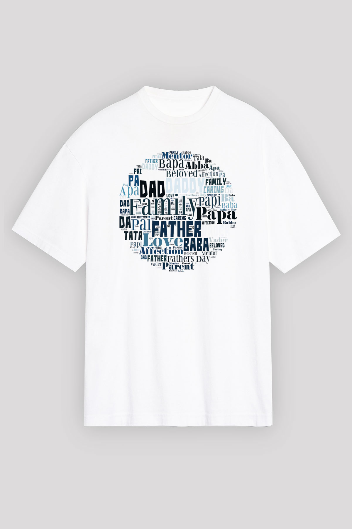 Babalar Günü Beyaz Unisex Oversize Tişört T-Shirt