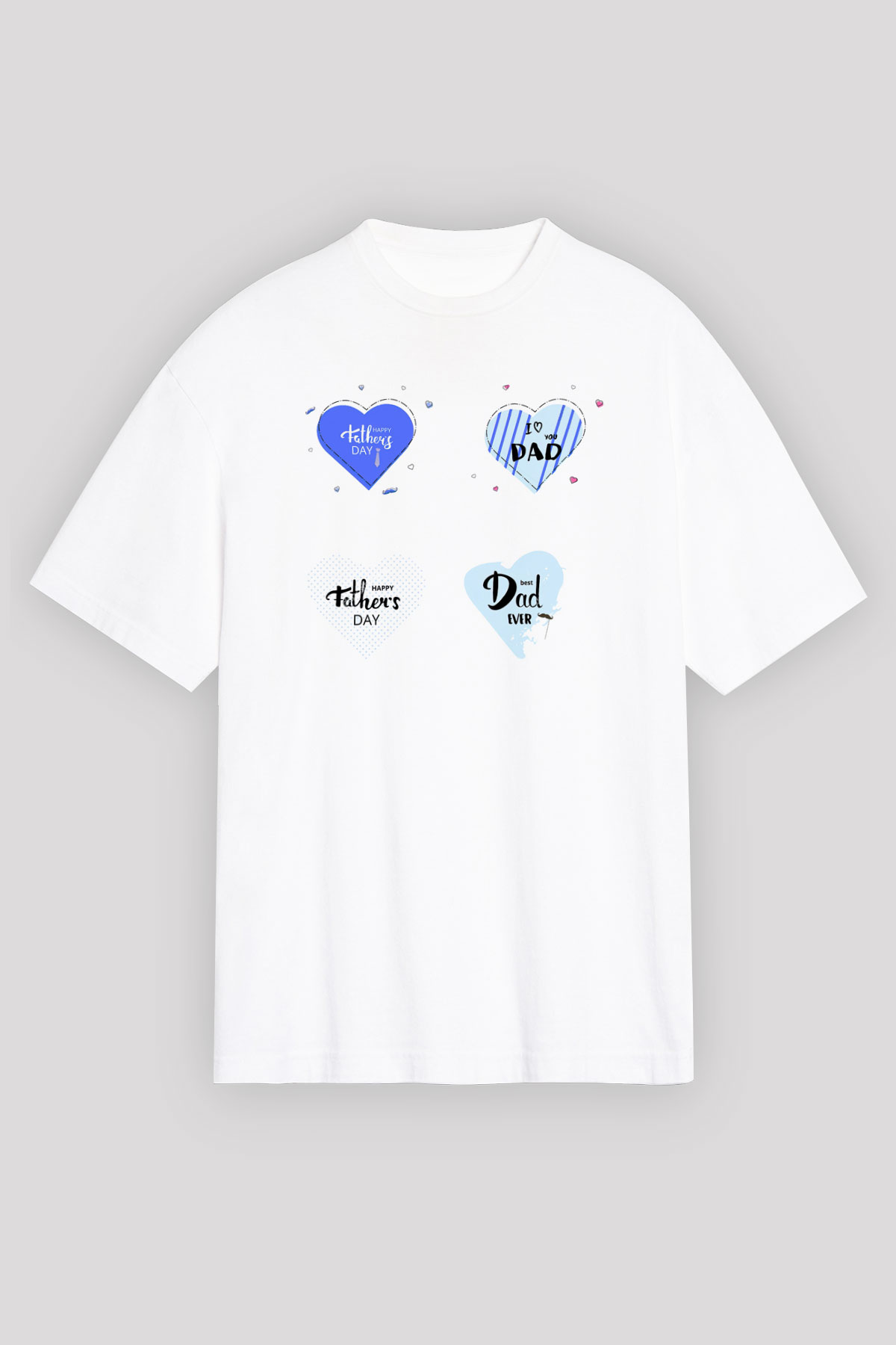 Babalar Günü Beyaz Unisex Oversize Tişört T-Shirt