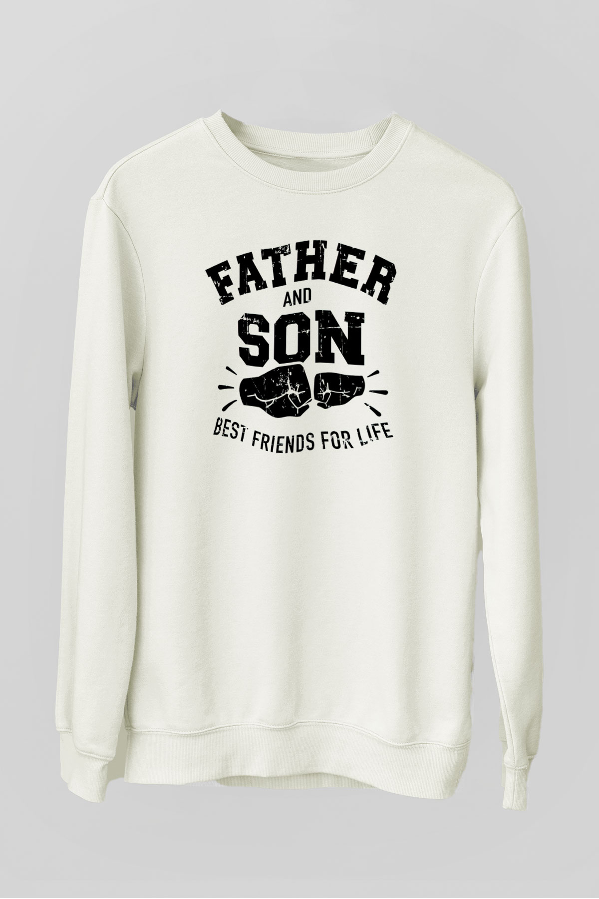 Babalar Günü Beyaz Unisex Sweatshirt