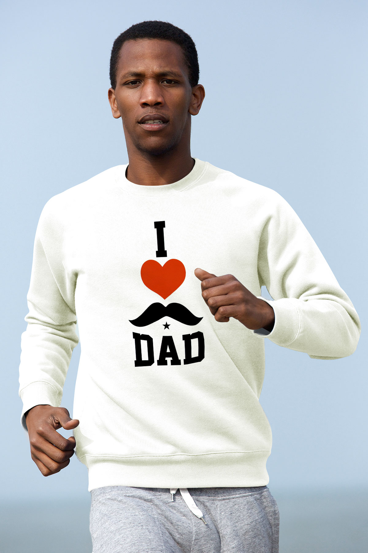 Babalar Günü Beyaz Unisex Sweatshirt