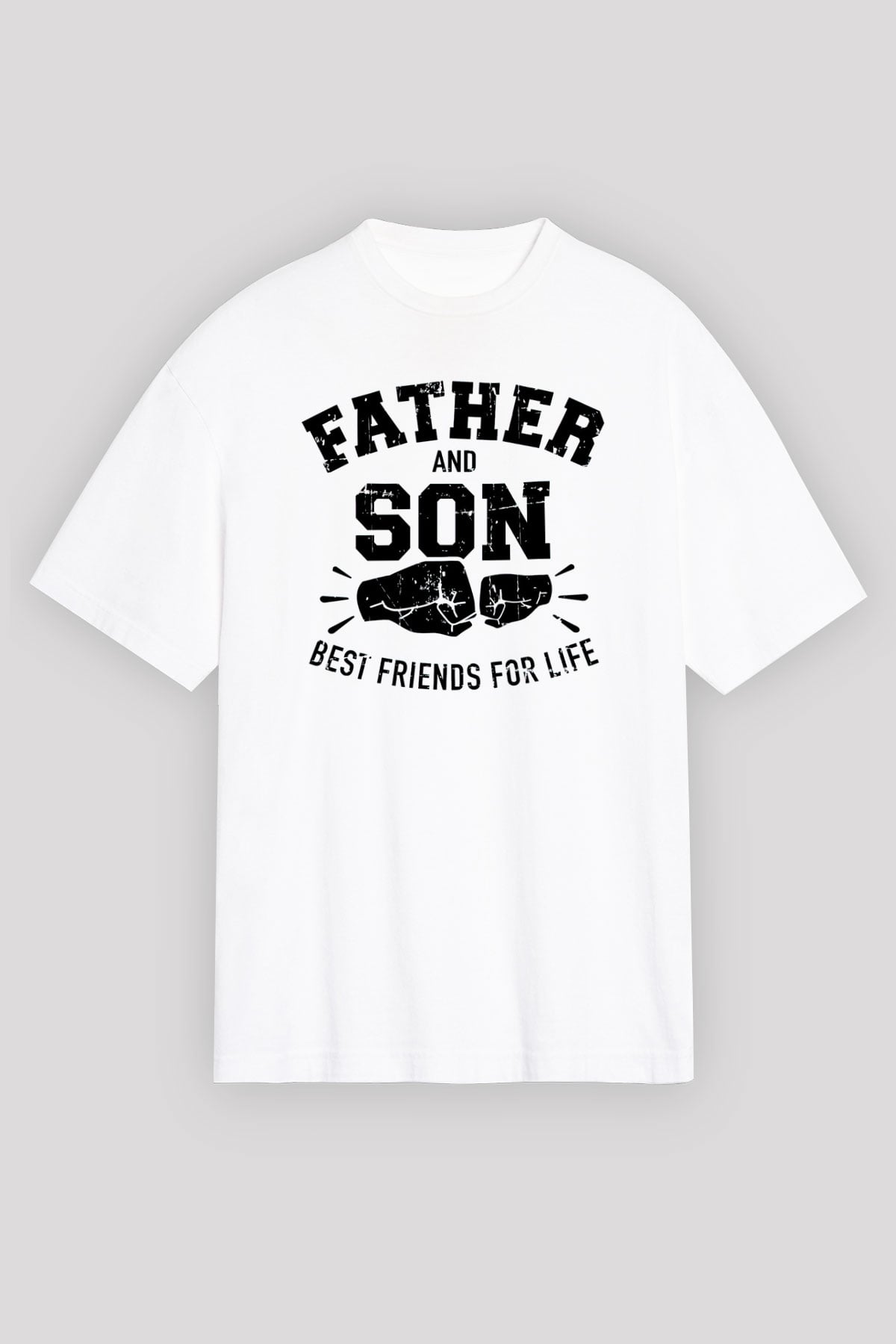 Babalar Günü Beyaz Oversize Tişört Oversize T-shirt - TişörtFabrikası