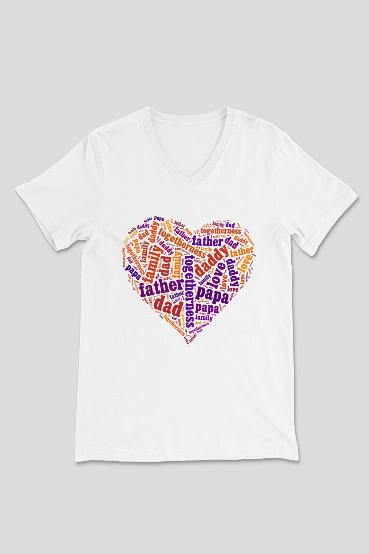 Babalar Günü Beyaz Unisex V Yaka Tişört T-Shirt