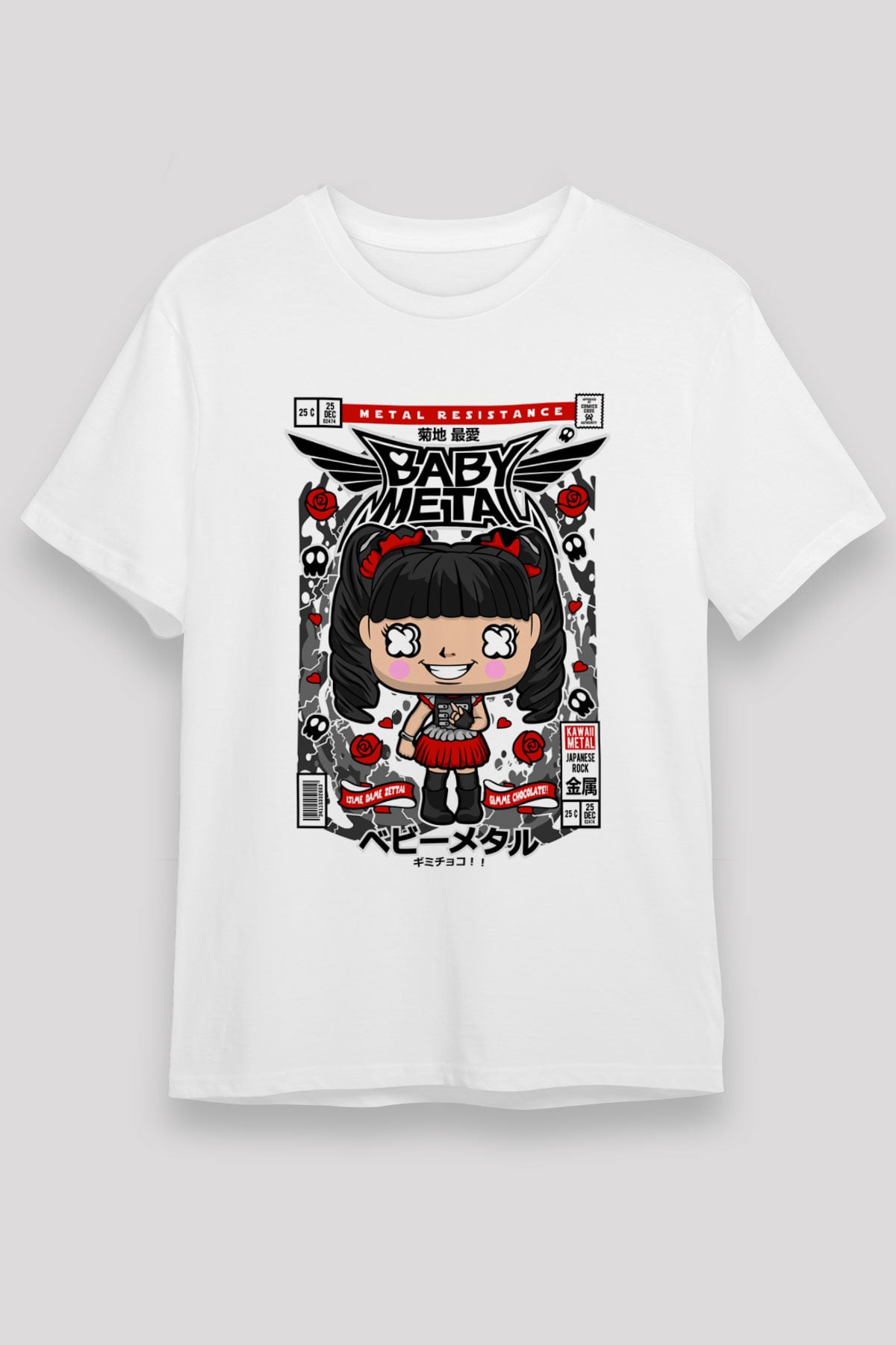 Baby Metal Baskılı Unisex Beyaz Tişört