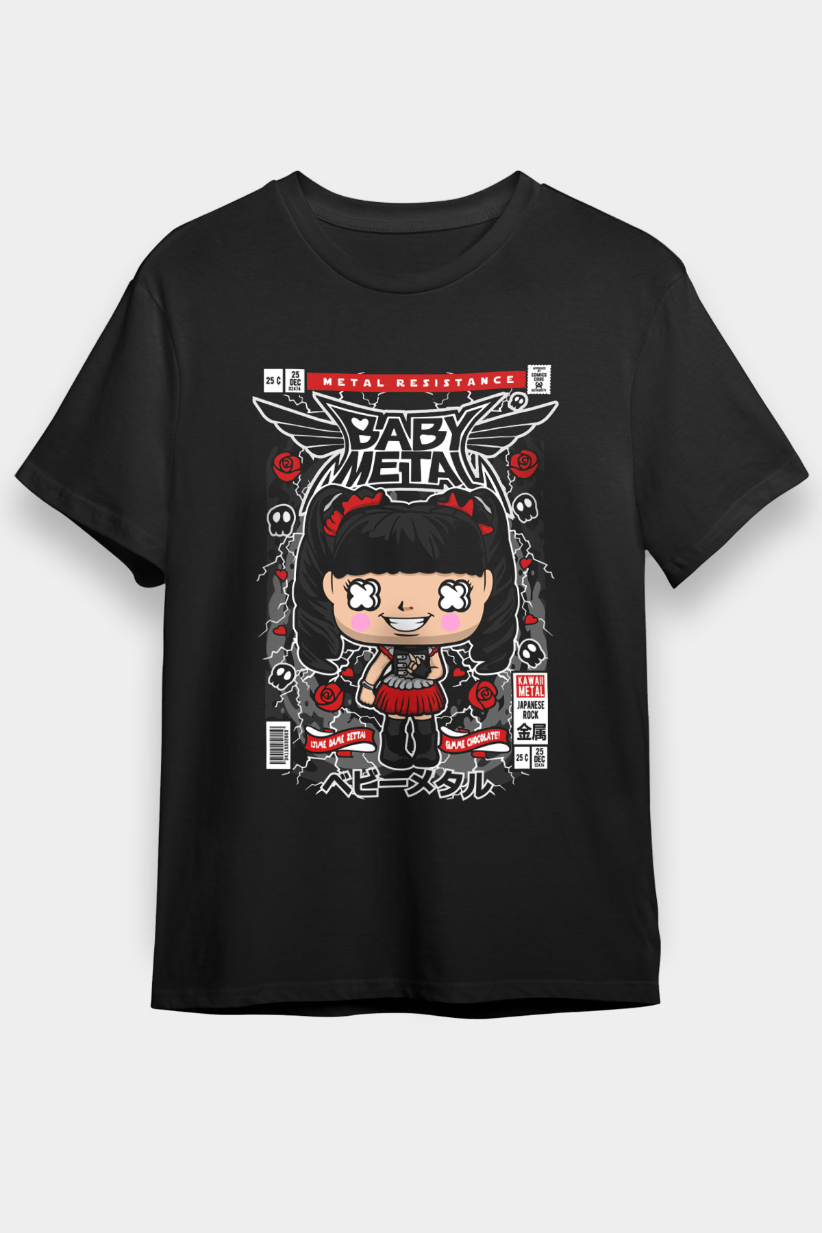 Baby Metal Baskılı Unisex Siyah Tişört