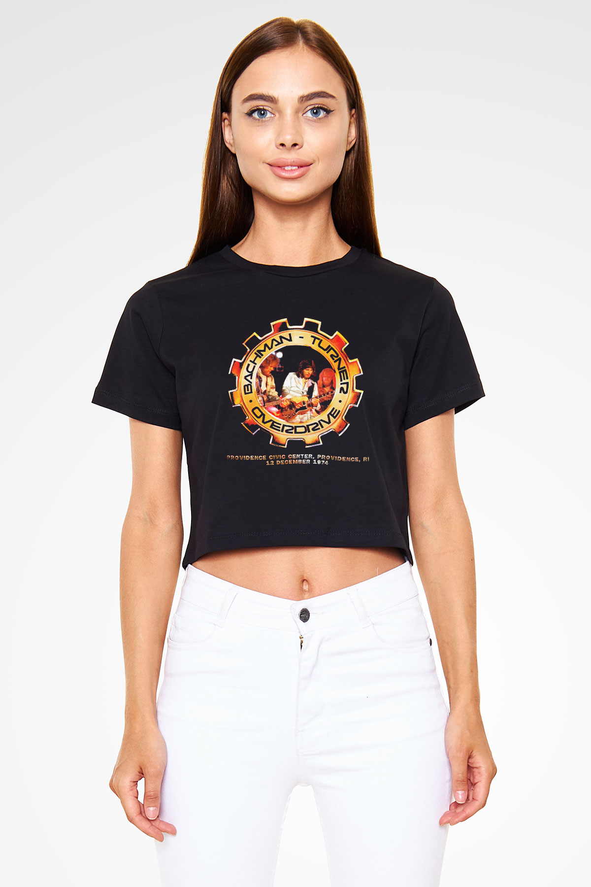 Bachman-Turner Overdrive Siyah Crop Top Tişört