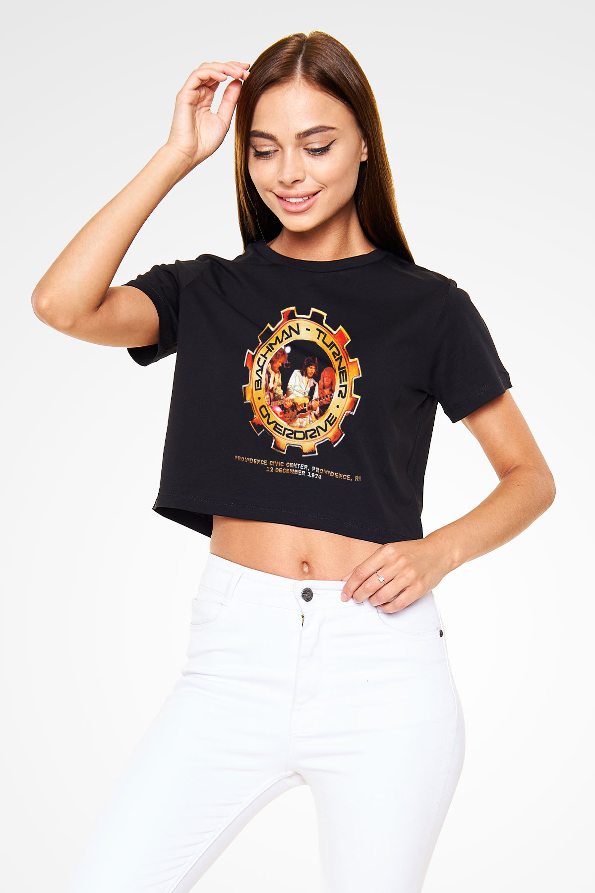 Bachman-Turner Overdrive Siyah Crop Top Tişört