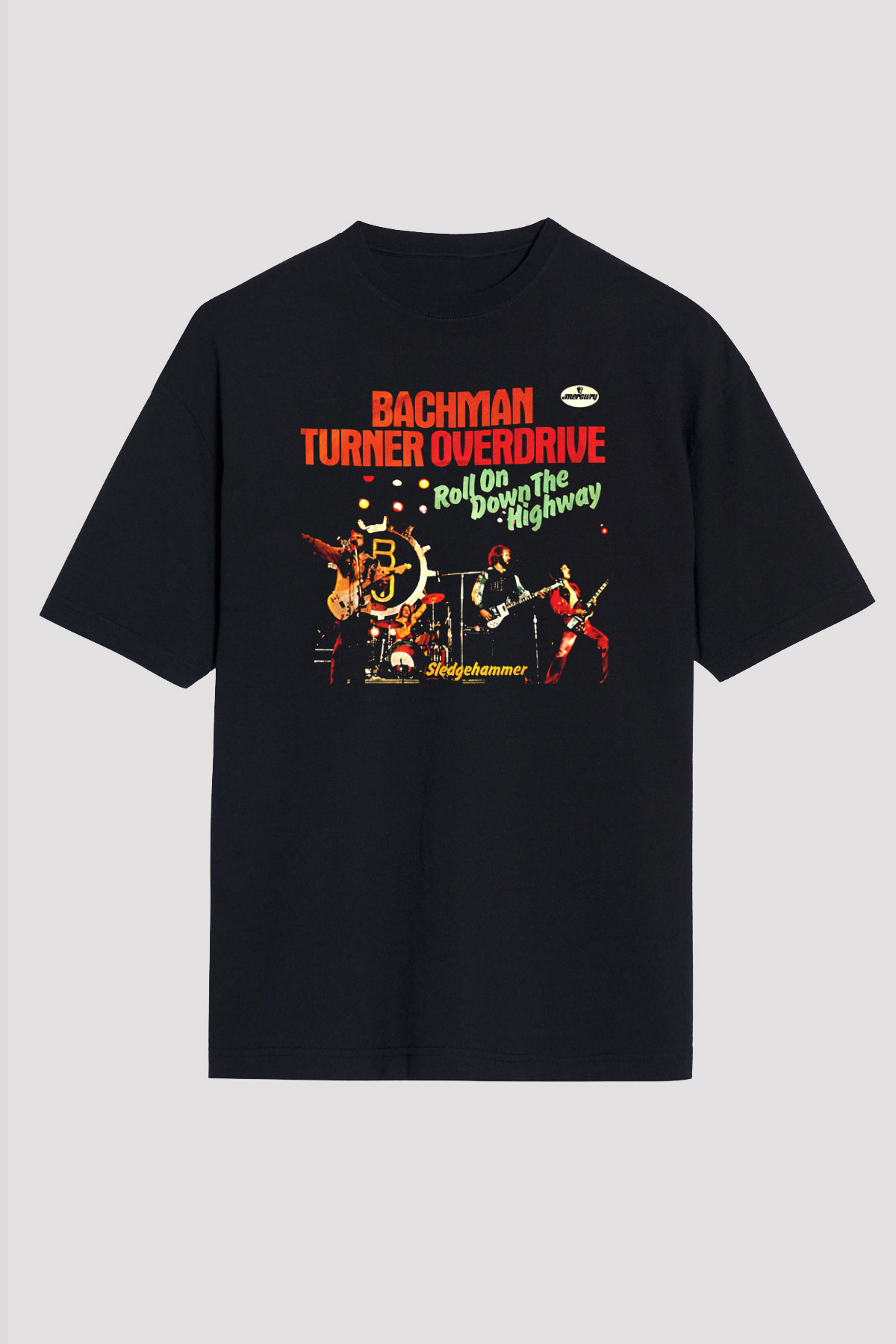 Bachman-Turner Overdrive Siyah Unisex Oversize Tişört T-Shirt