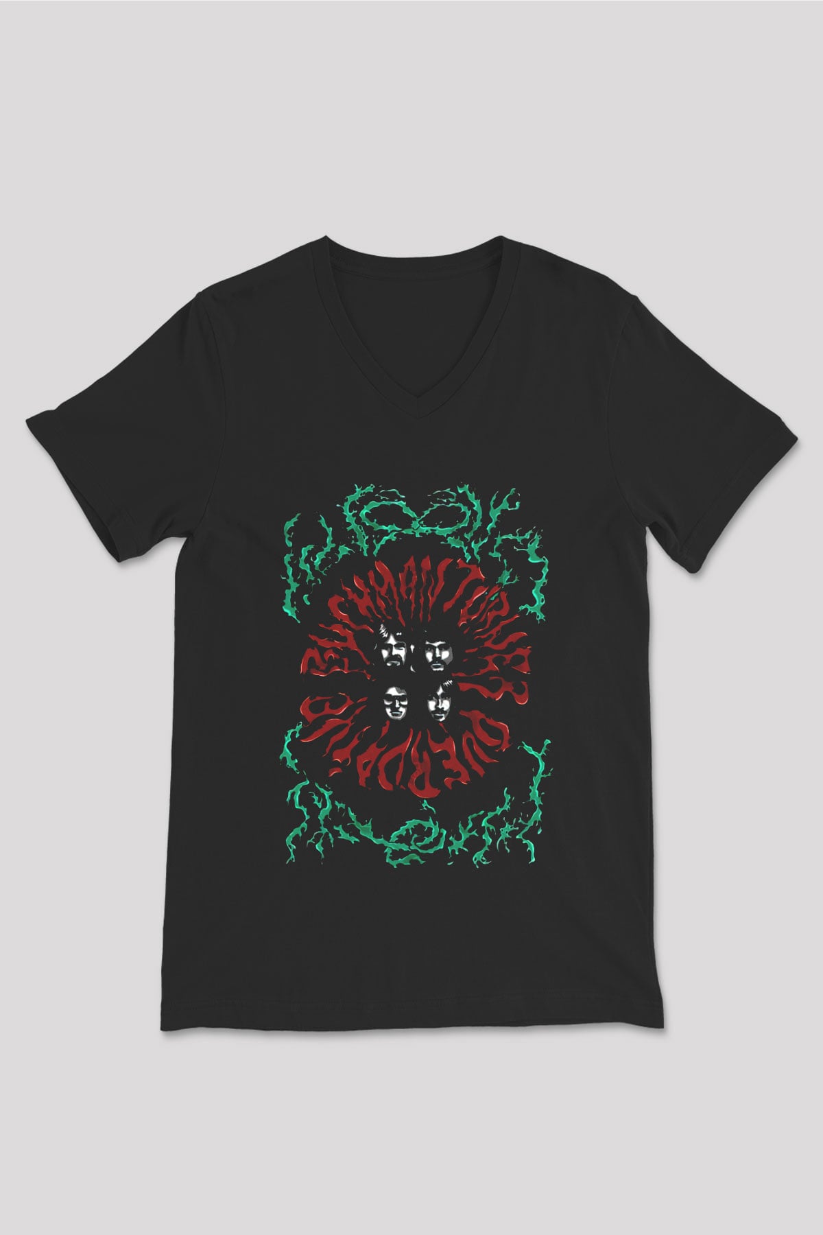 Bachman-Turner Overdrive Siyah Unisex V Yaka Tişört