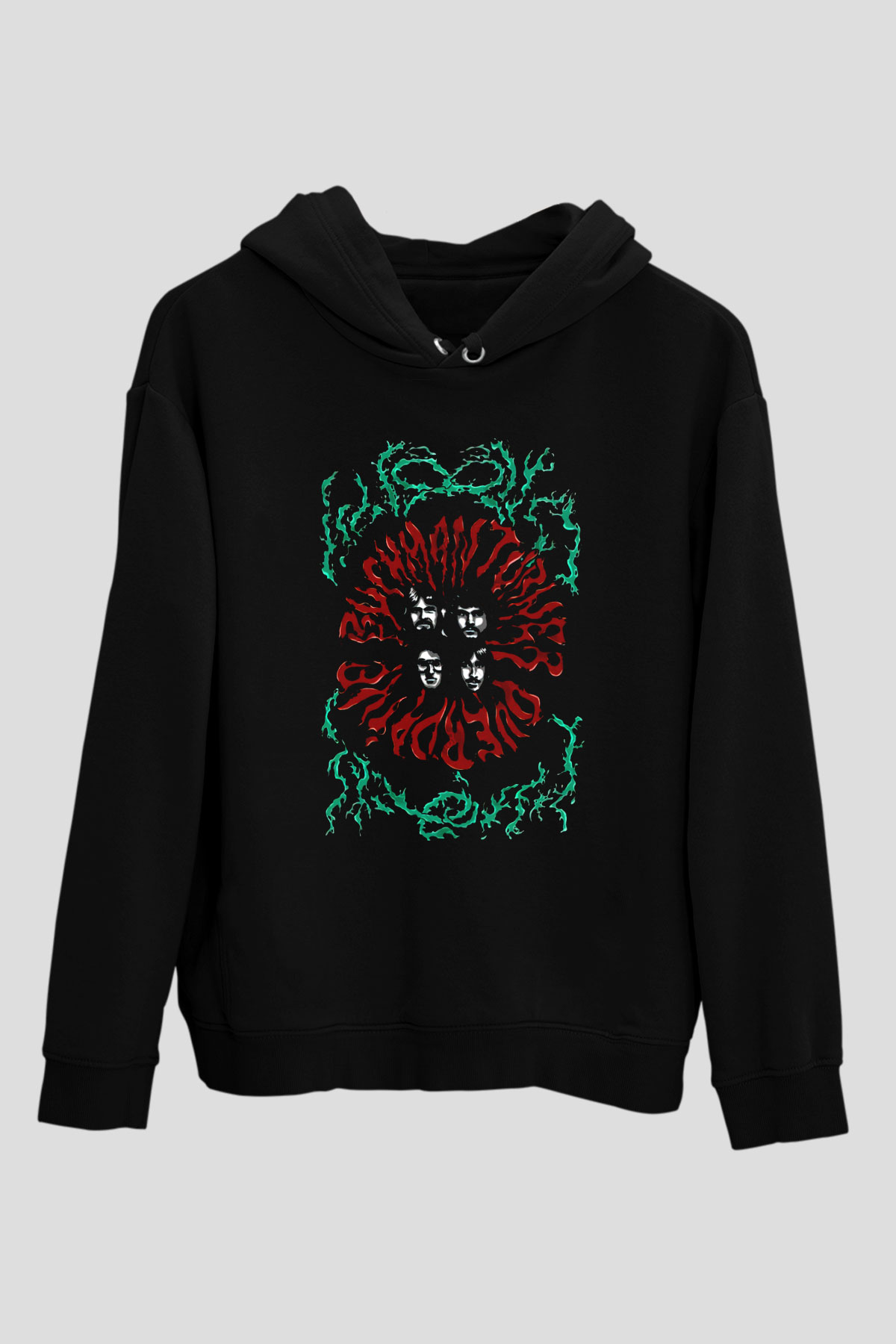 Bachman-Turner Overdrive Siyah Unisex Kapüşonlu Sweatshirt